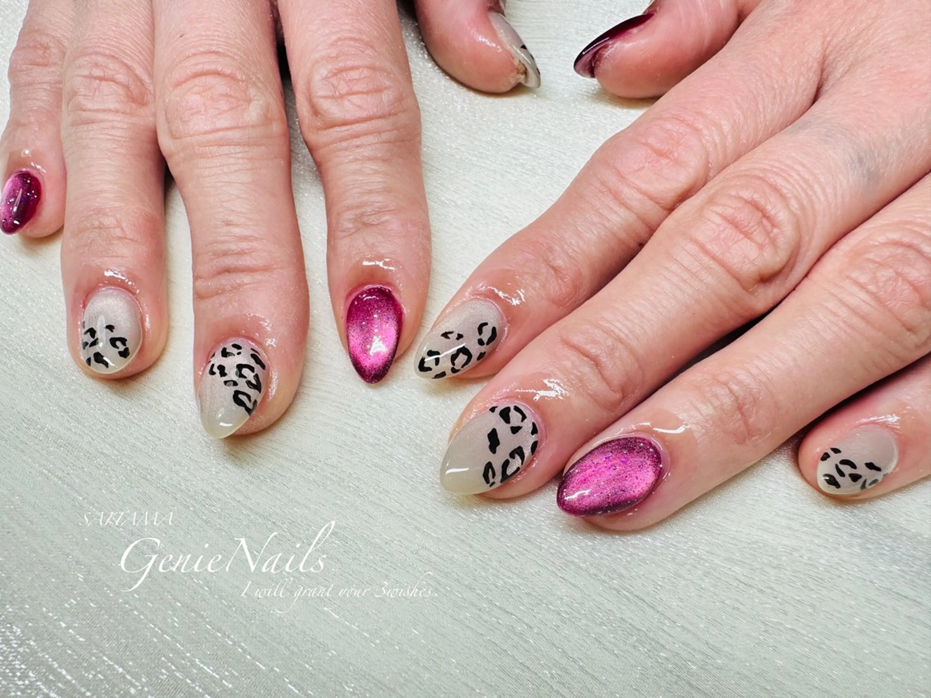 メンズ ネイル アートネイル 氷ネイル・うるうるネイル ロングネイル メンズネイル 持ち込み Genie Nailsのネイルデザイン