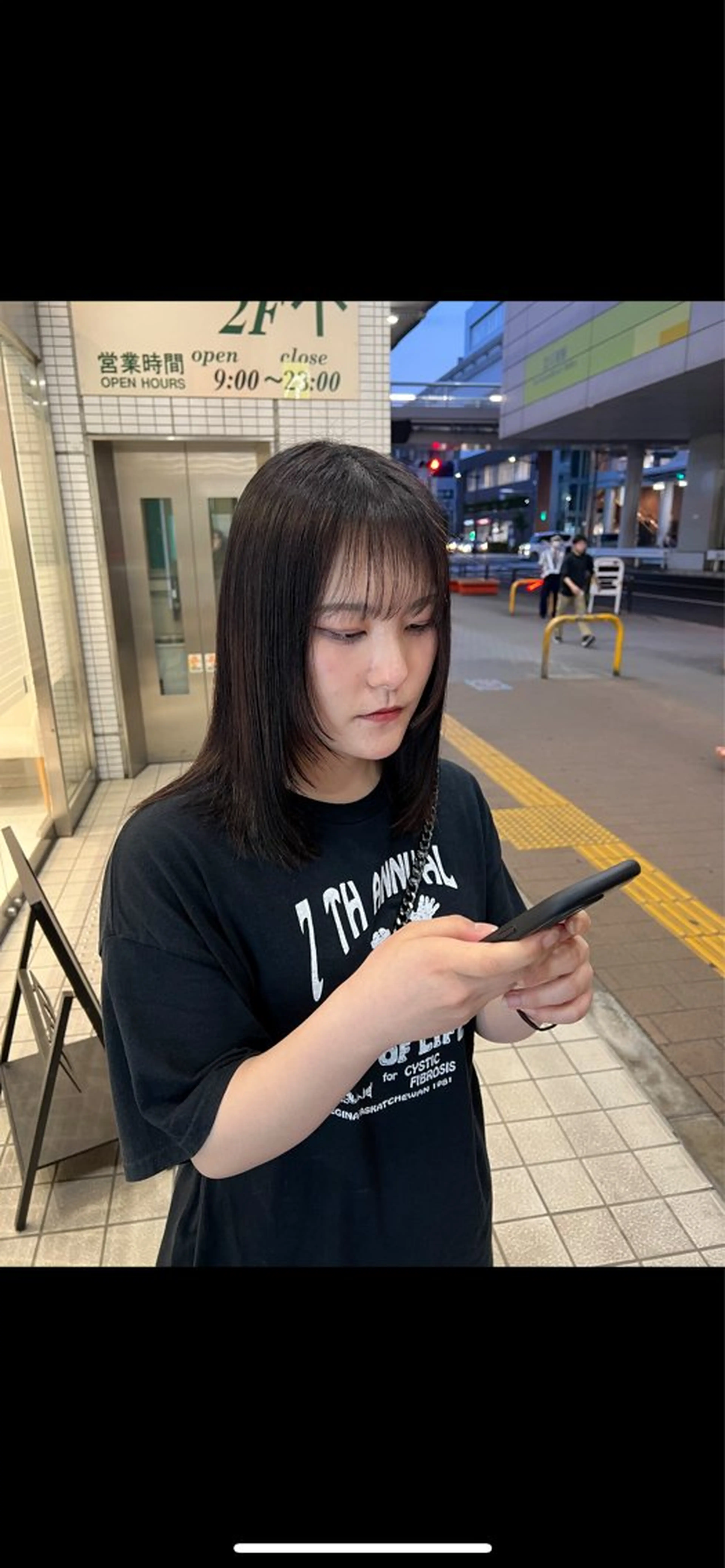 ミディアム カット 縮毛矯正 韓国ボブ/縮毛矯正 /レイヤーカットのヘアスタイル