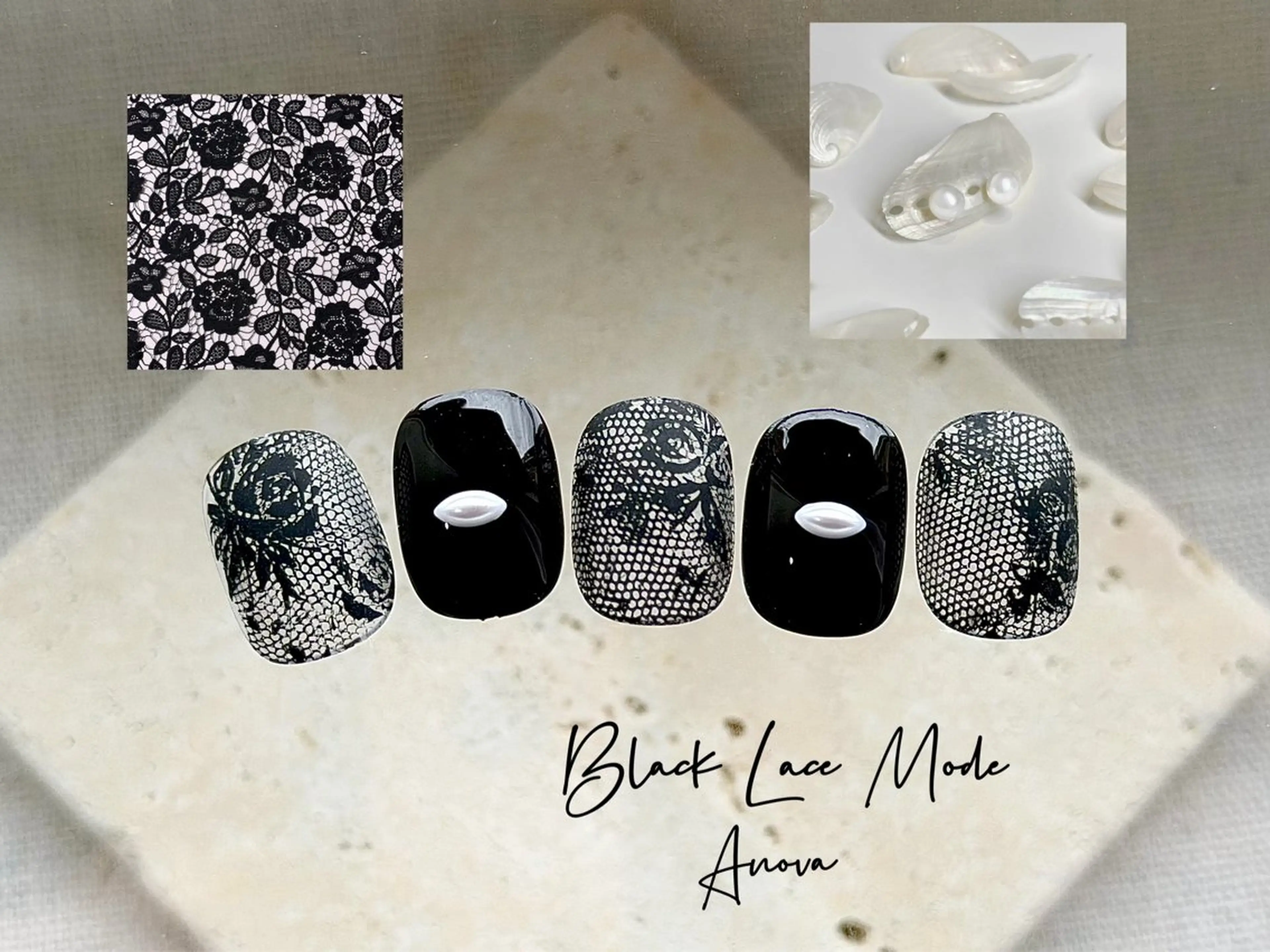 ネイル レース マットネイル ハンドネイル ANOVA アノヴァのネイルデザイン