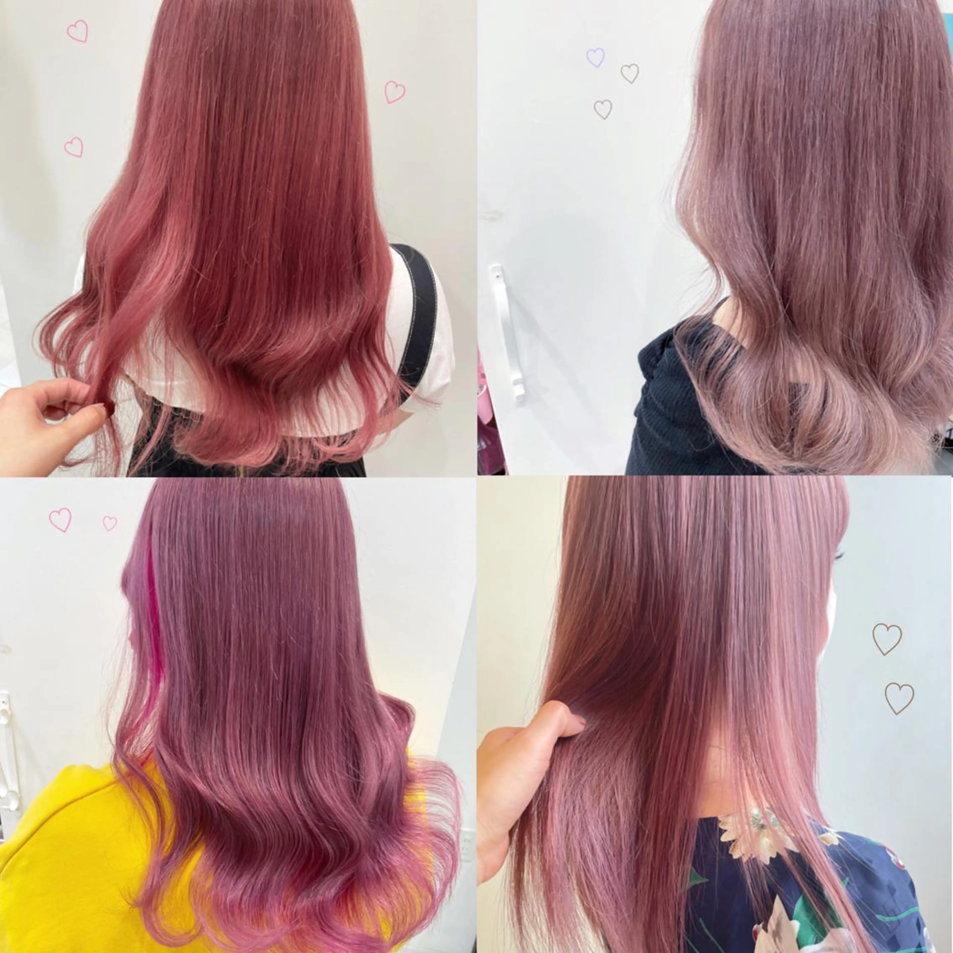セミロング カラー ブリーチ ピンクカラー ヘアカラー 新宿駅近♡個室 ♡関口三都季🌜のヘアスタイル