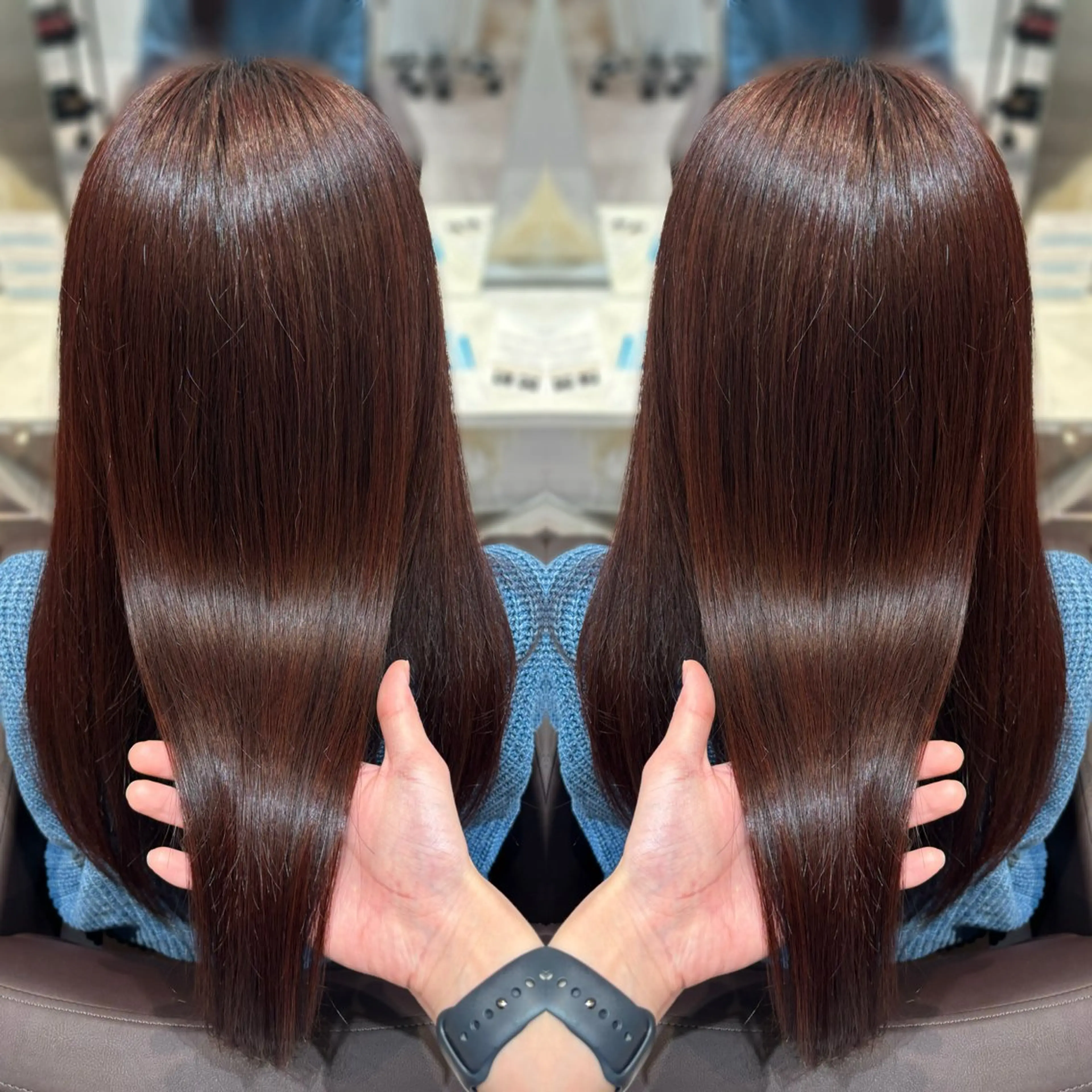 ロング カット ヘアカラー トリートメント 平山 正樹のヘアスタイル