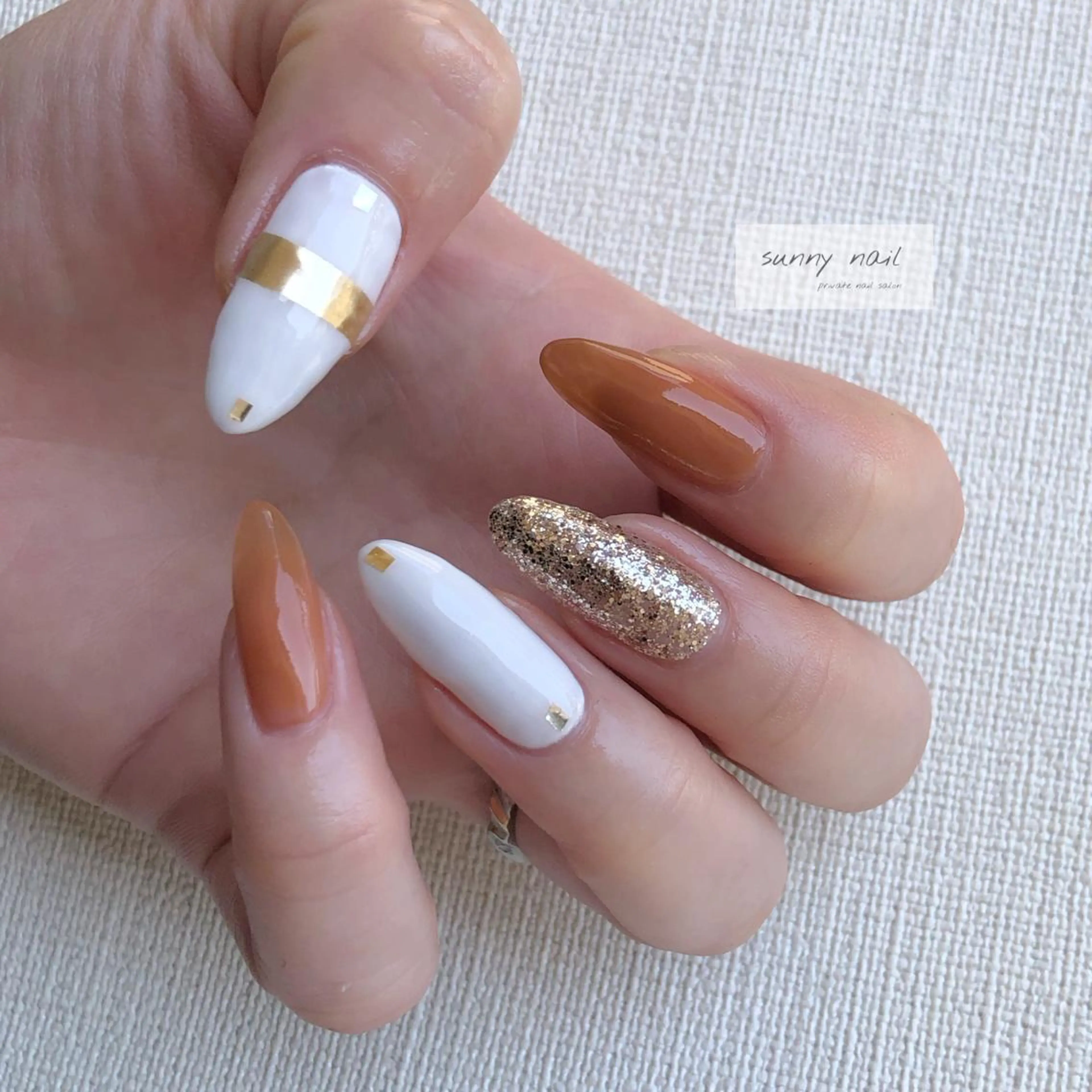 ネイル カジュアル ジェルネイル ミラーネイル ニュアンスネイル オレンジ sunny nailのネイルデザイン