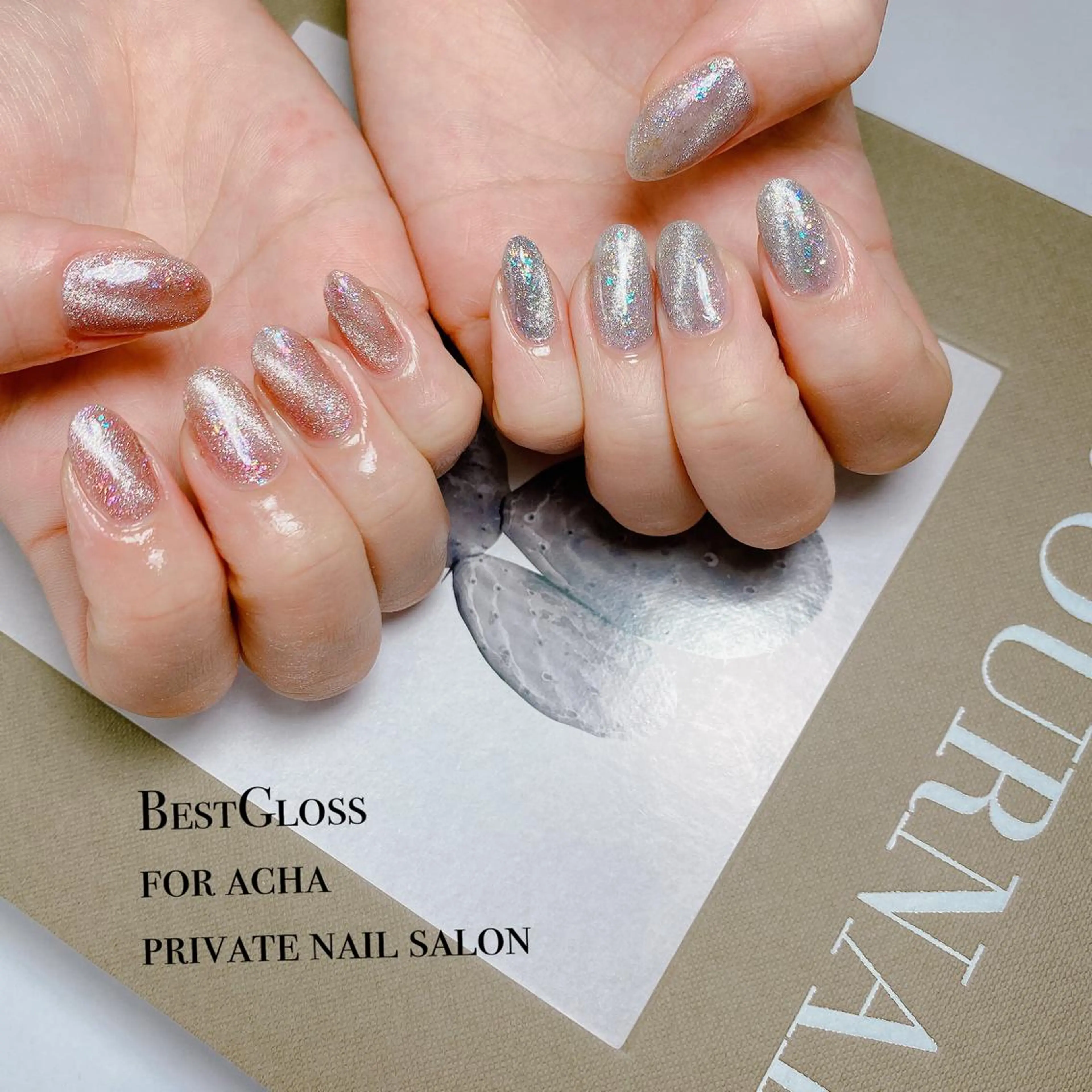 ミディアム ネイル マグネットネイル 足立区竹ノ塚 BestGlossのネイルデザイン