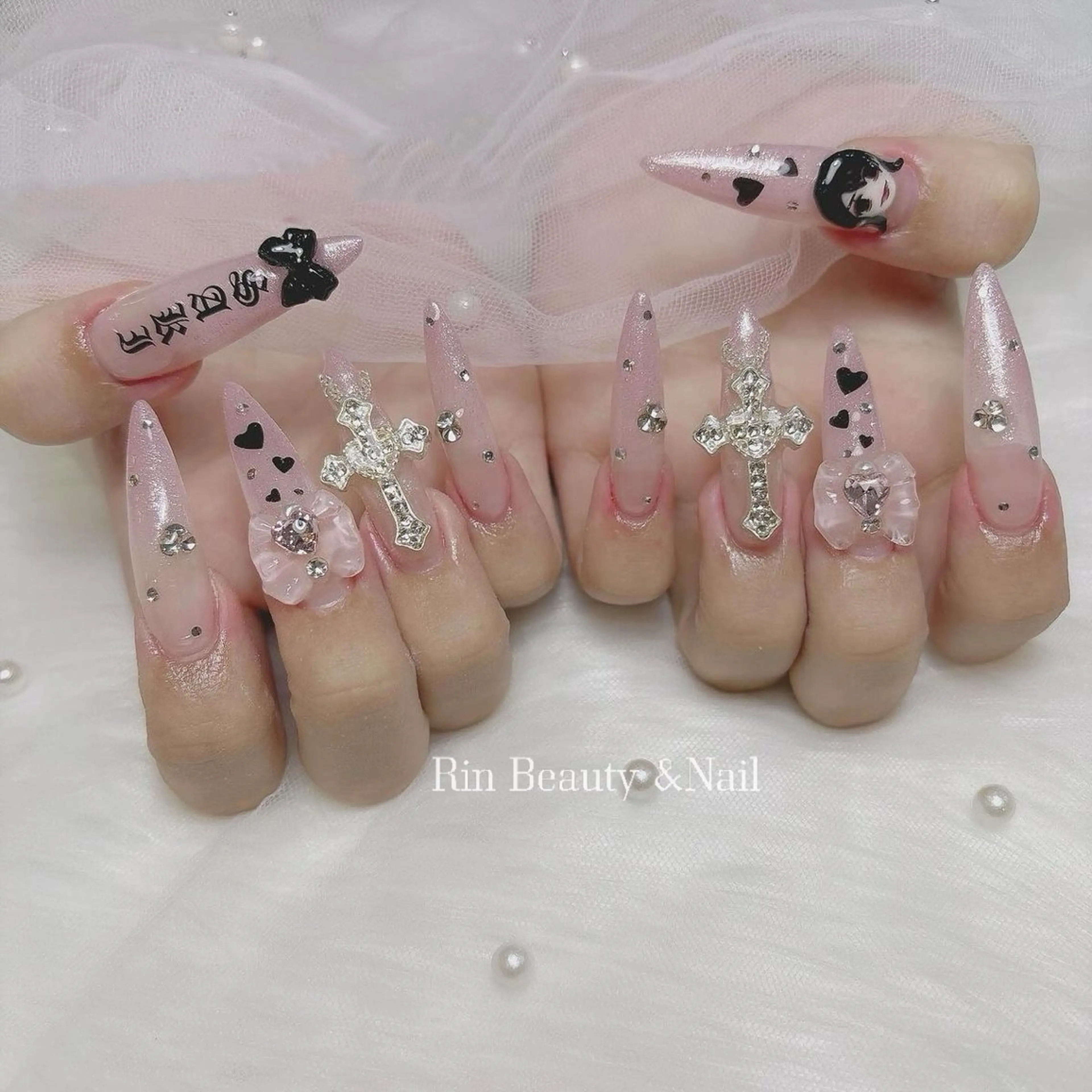 ネイル アートネイル フレンチネイル ジェルネイル 韓国ネイル ミラーネイル Rin Nail 新大久保店のネイルデザイン