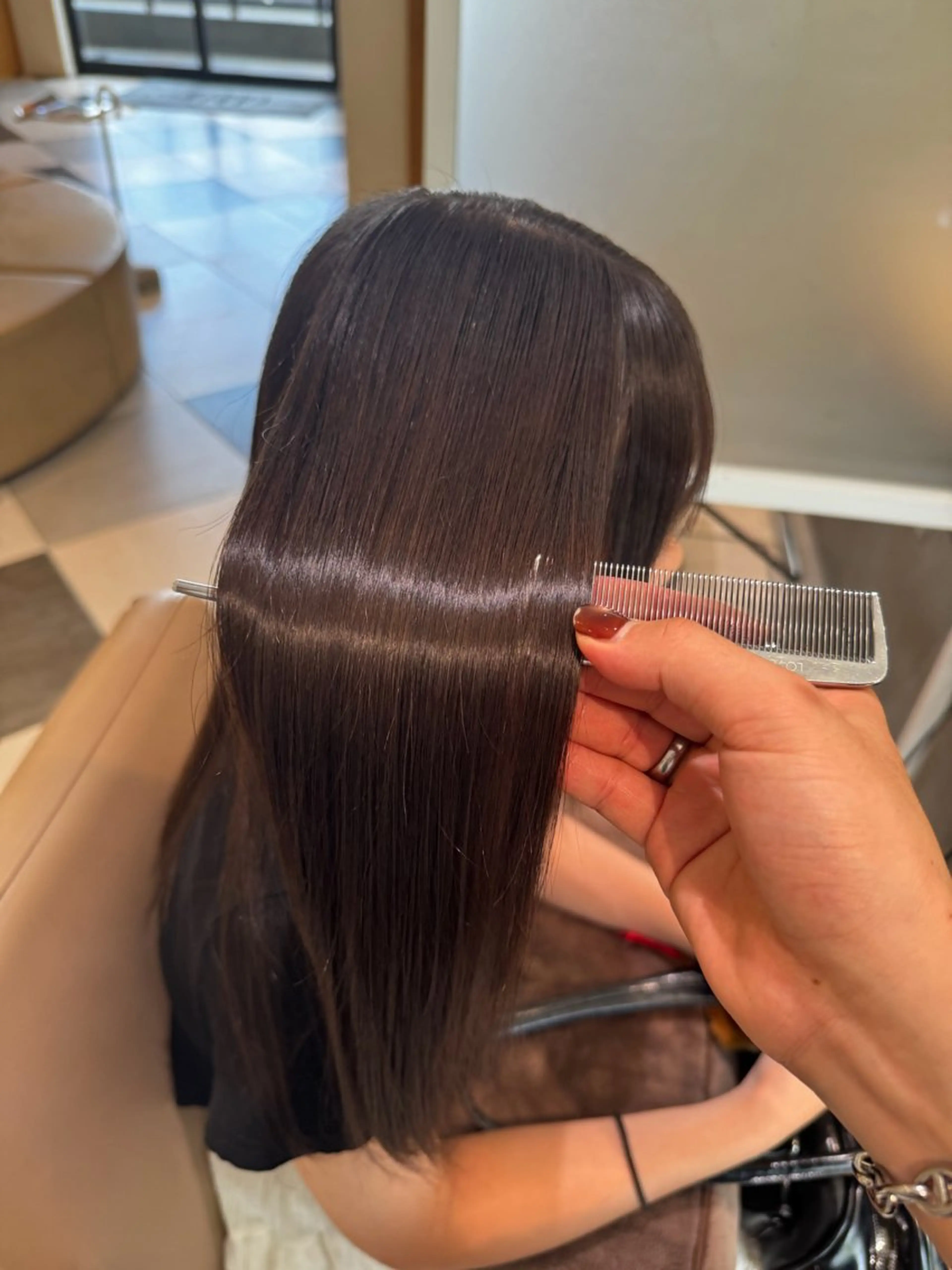 ロング 縮毛矯正 トリートメント 野里 来希のヘアスタイル