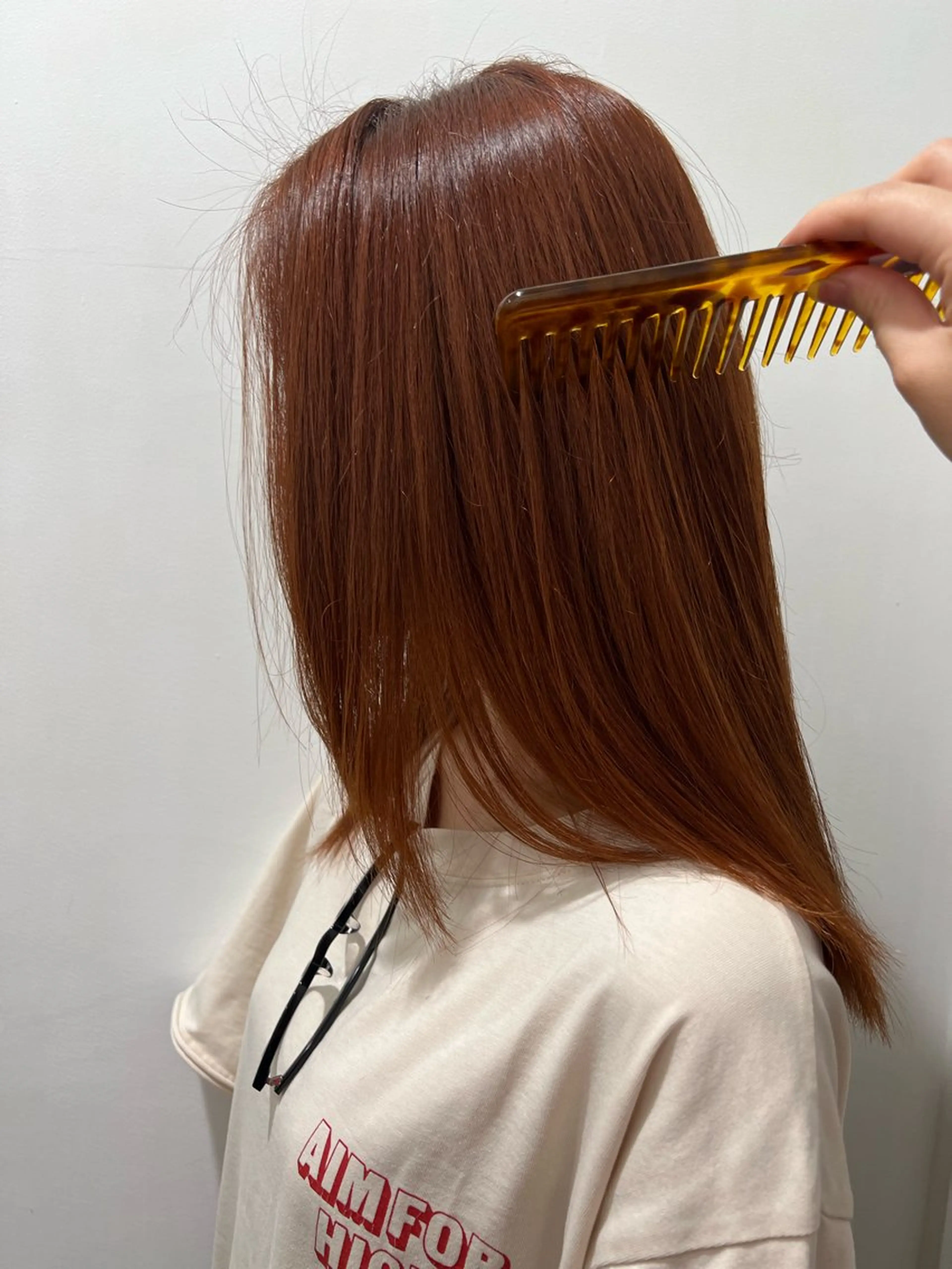 ミディアム カラー ブラウンカラー オレンジ オレンジブラウン メンズパーマ モデル募集🎀ユウリのヘアスタイル