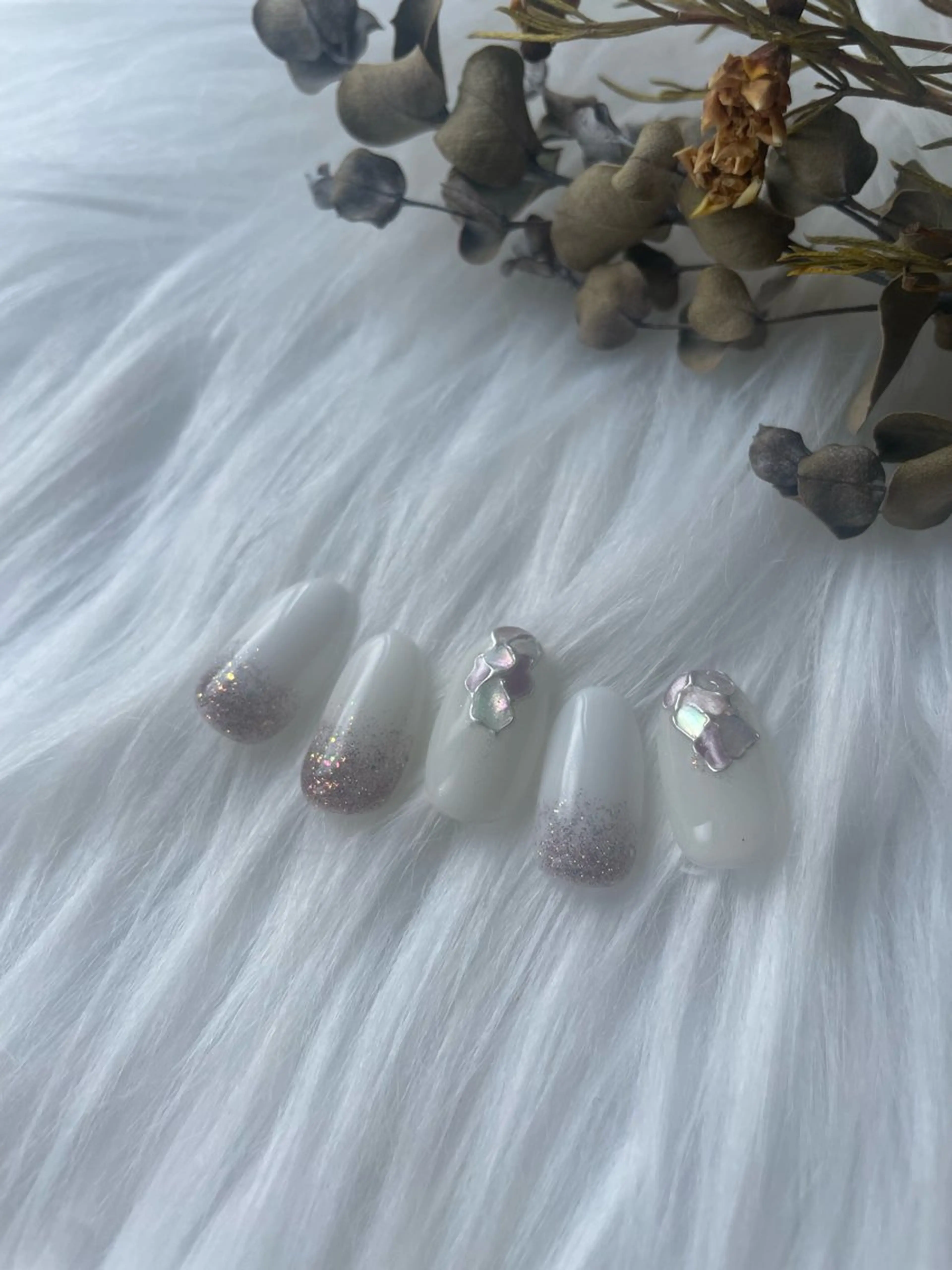 ネイル ブルー フレンチネイル キラキラネイル 韓国ネイル マグネットネイル ハンドネイル timtam --sakiのネイルデザイン