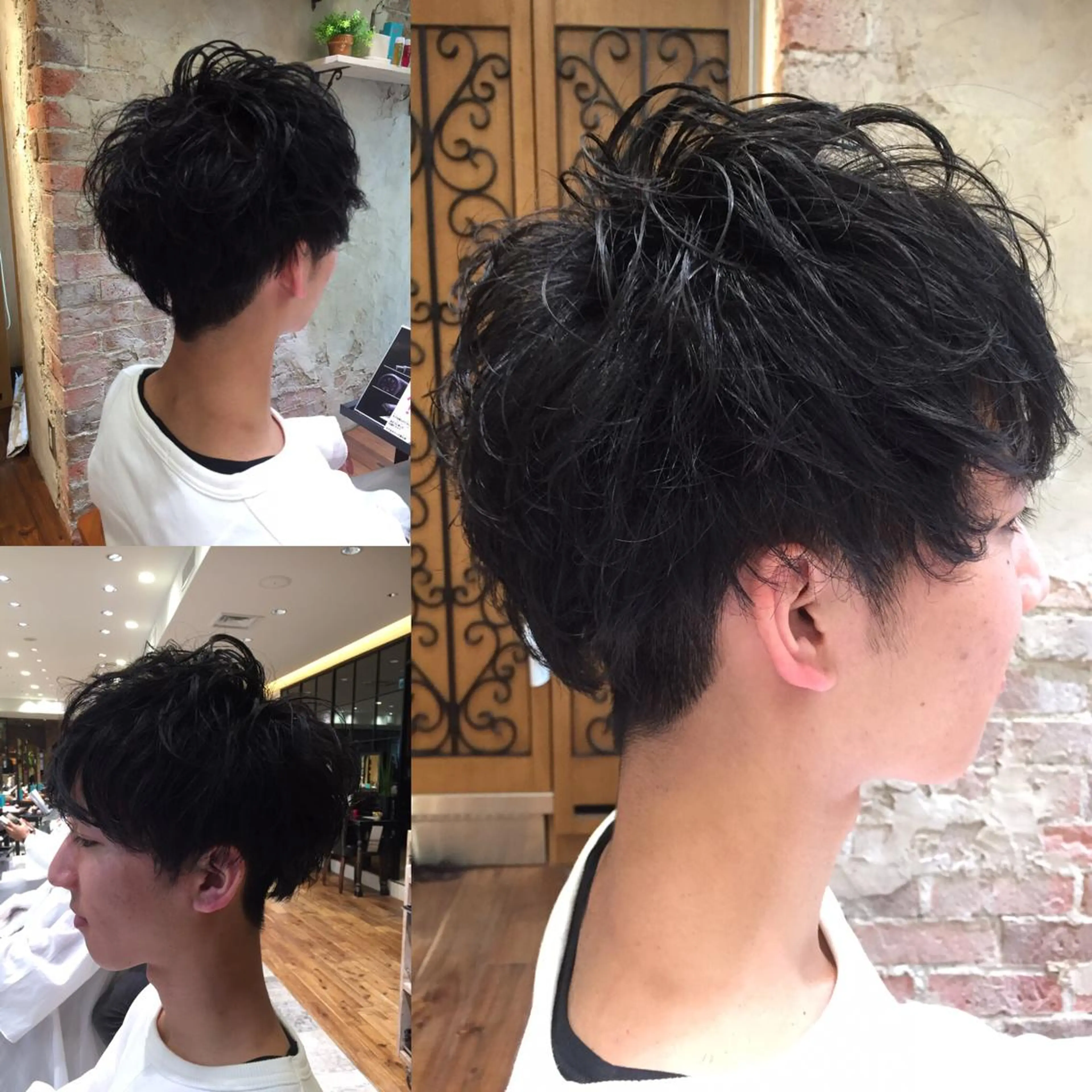 ショート カラー パーマ メンズ メンズパーマ 刈り上げ Soleria /ソレリア所属・Soleria 田中慎一のヘアスタイル