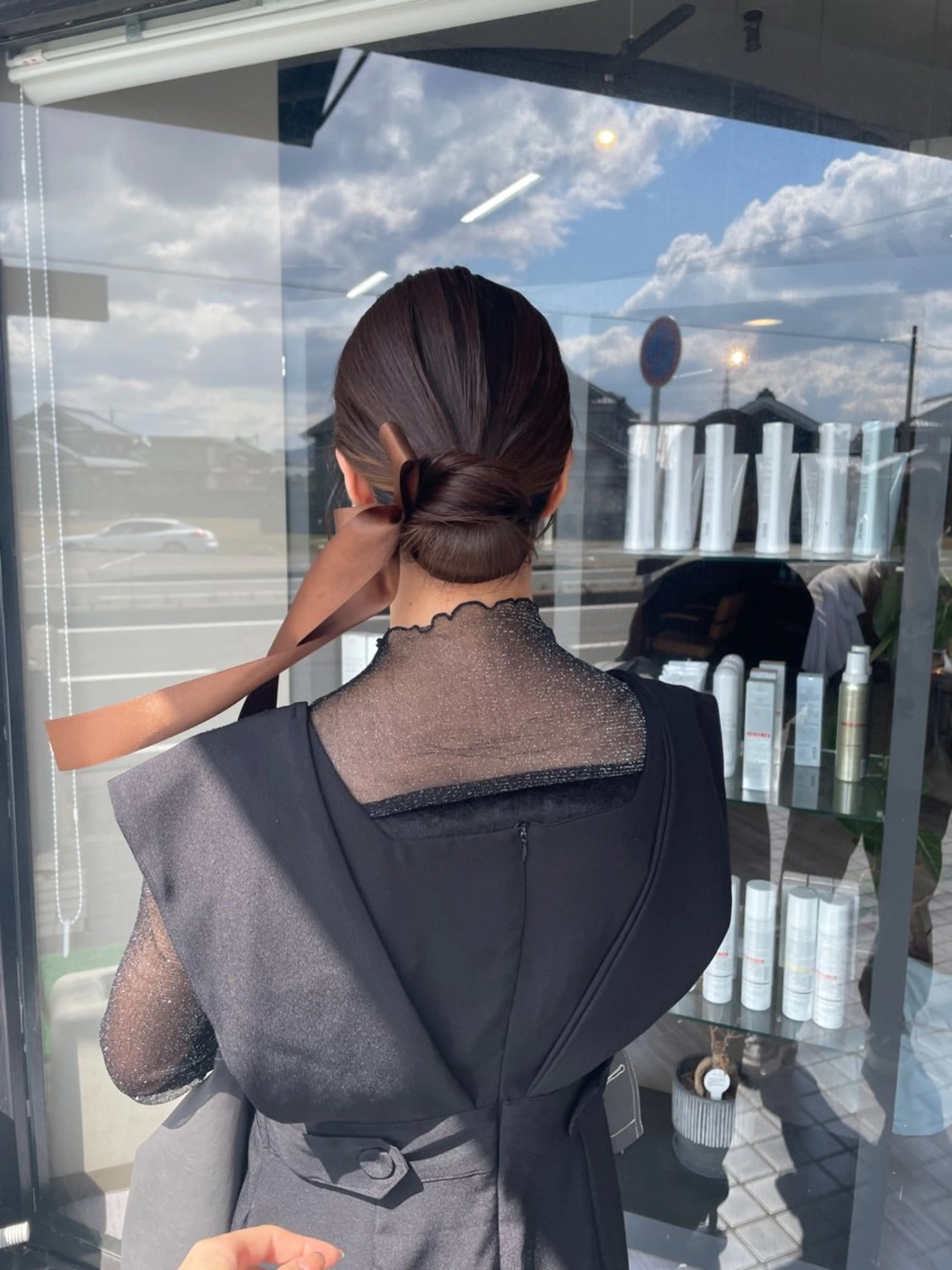 ミディアム ヘアアレンジ マキノ キョウカのヘアスタイル