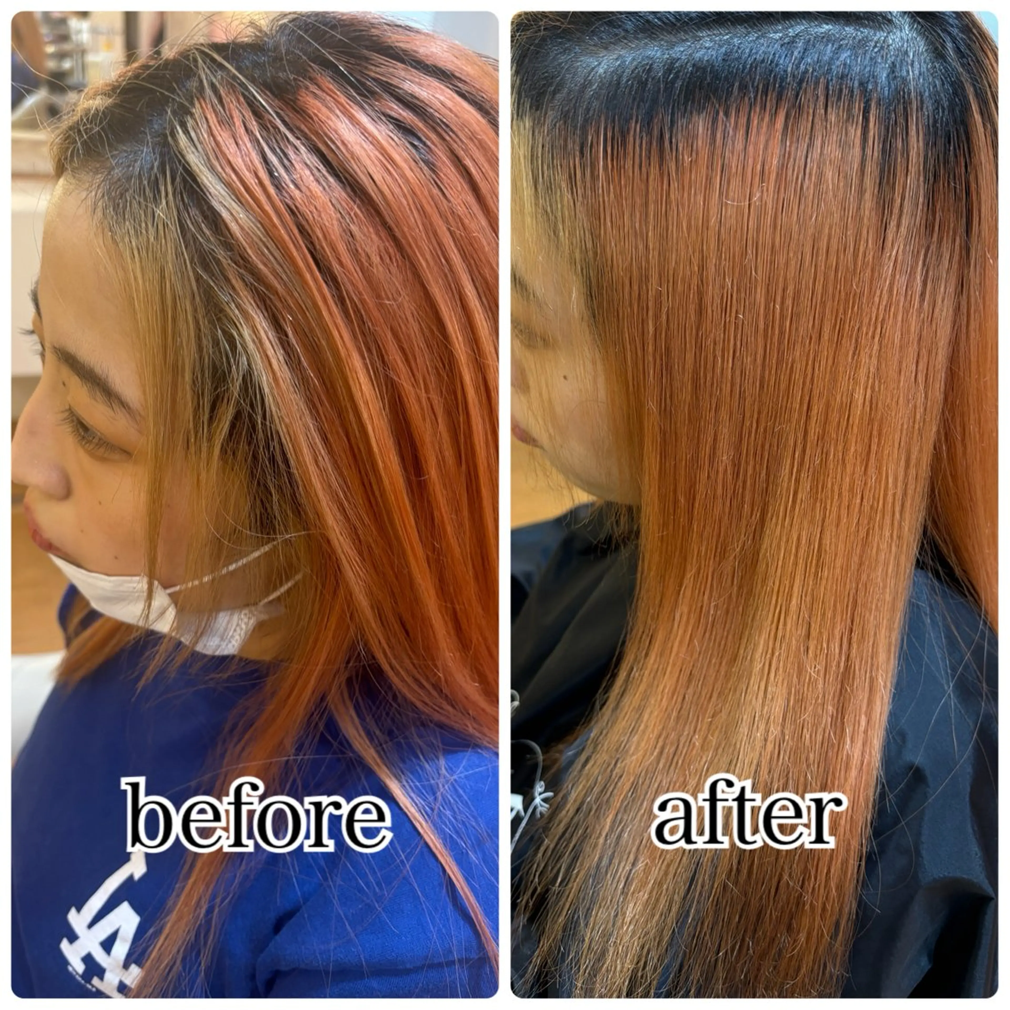 セミロング 髪質改善カラー 清利あやなのヘアスタイル