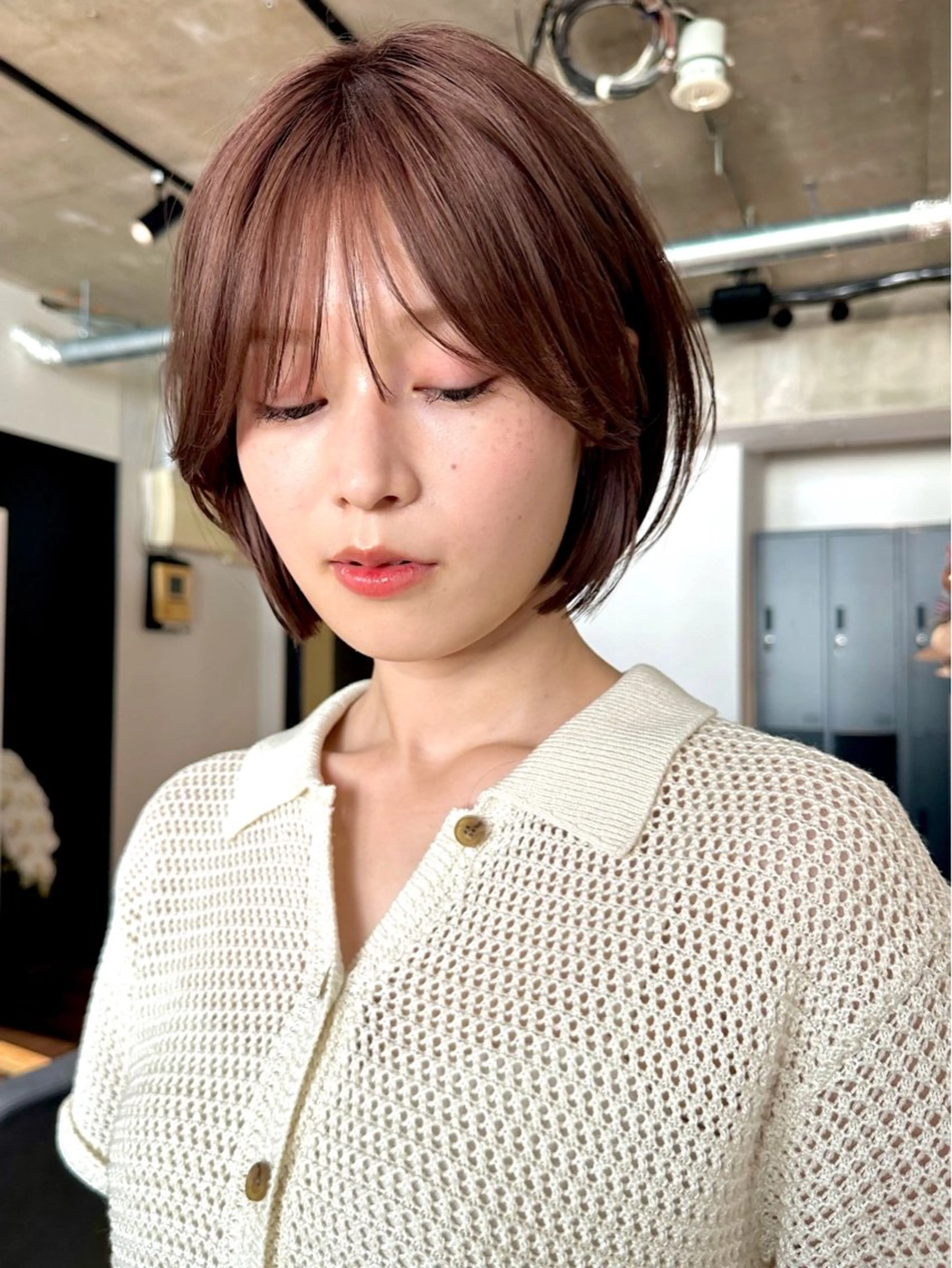 ショート カラー パーマ 🫧小顔×似合わせ× 透明感カラー🫧のヘアスタイル