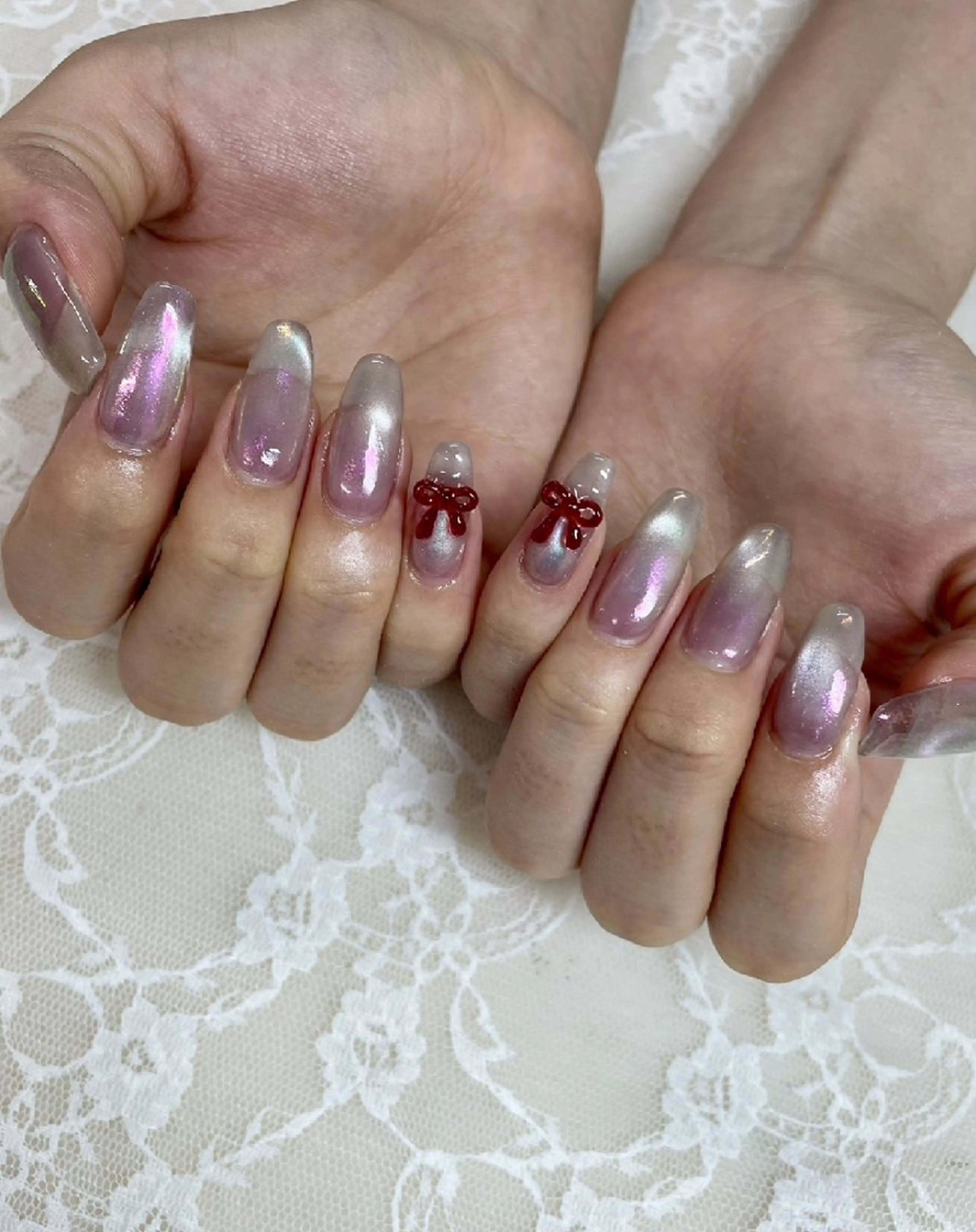 ネイル ガーリー マグネットネイル ミラーネイル ハンドネイル ハンドケア 心斎橋Salon Epokkuのネイルデザイン