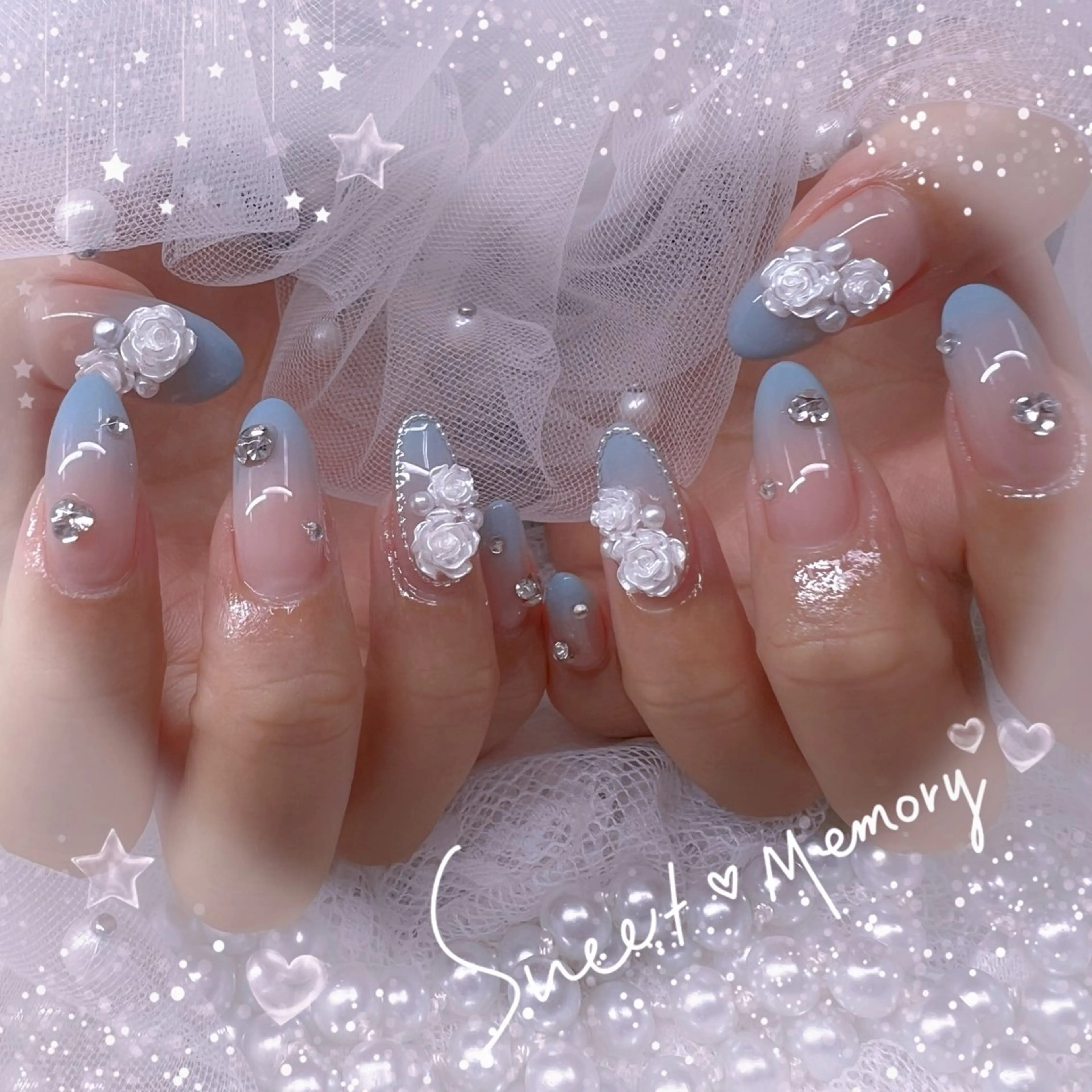 ネイル チークネイル フレンチネイル ガーリー ガラスフレンチ グラデーション ハンドネイル ハンドケア Chill Nailsalonのネイルデザイン