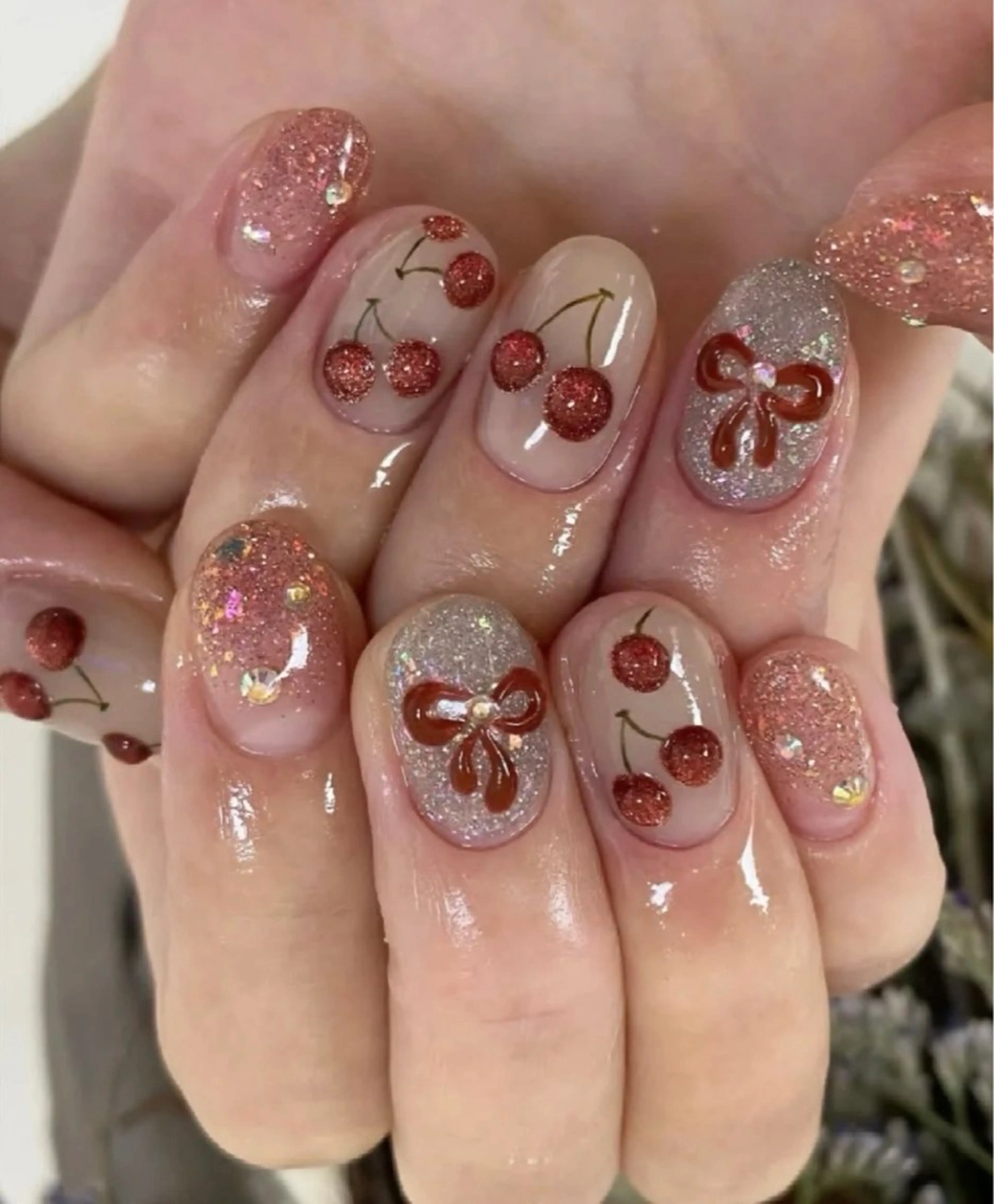 ネイル アートネイル チークネイル 長さ出し フラッシュネイル キラキラネイル ハンドネイル ハンドケア For you. Nail Salonのネイルデザイン