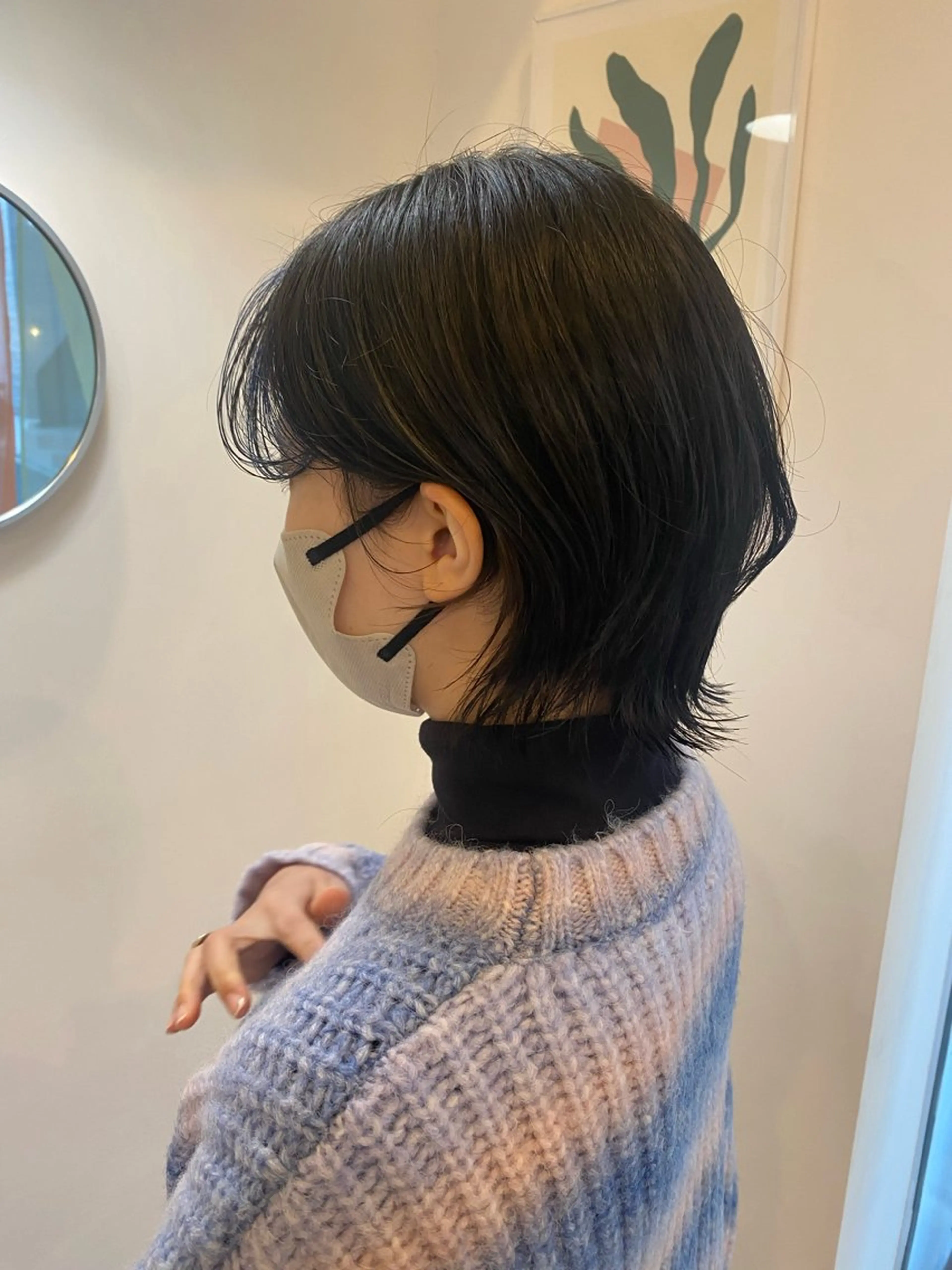 ミディアム ボブレイヤー ボブ 伸ばしかけ レイヤーカット 中津 まどかのヘアスタイル