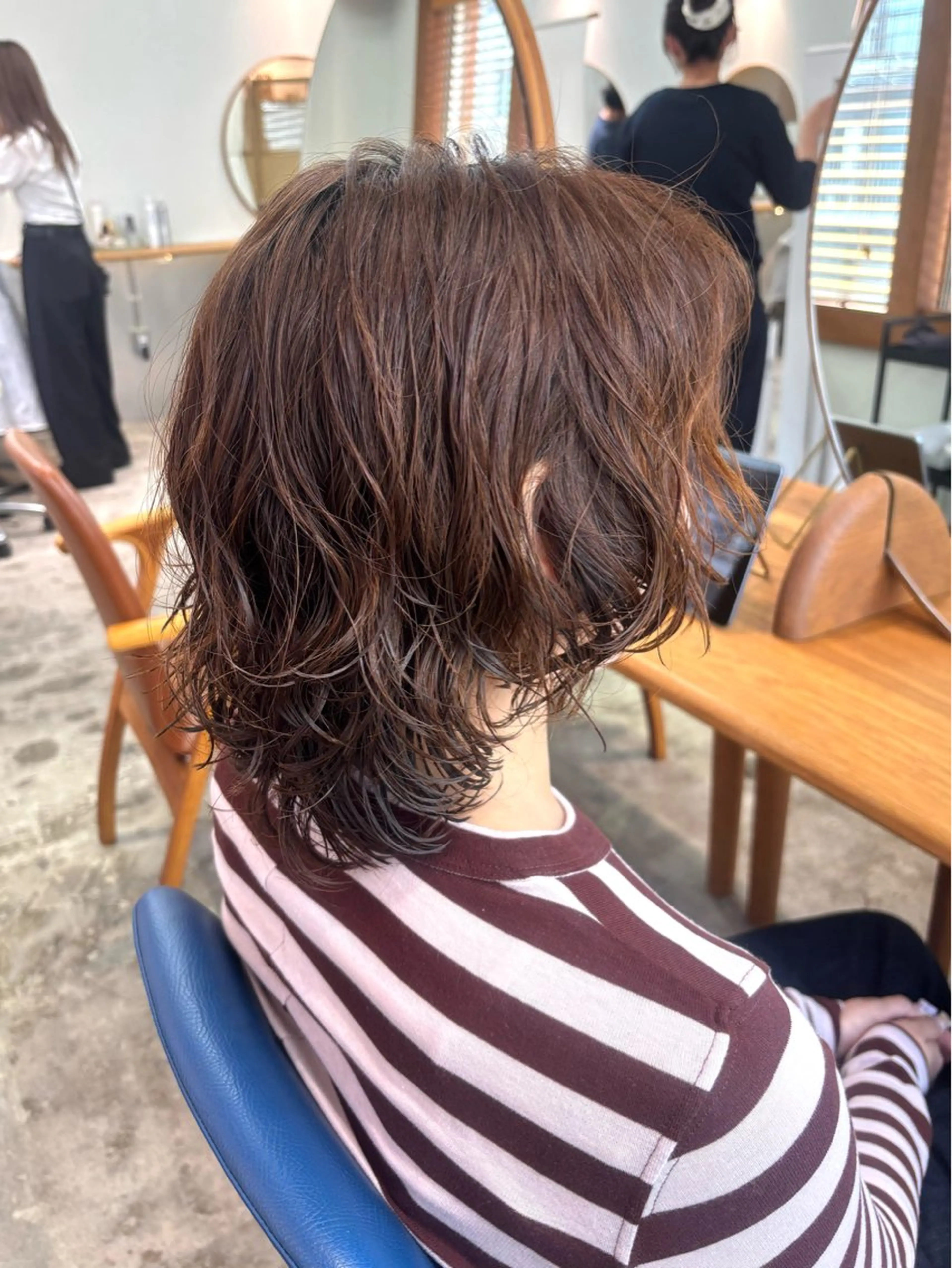 セミロング パーマ セミロングパーマ ウルフカット カット パーマ ミカ🌟パーマ/ ニュアンスパーマのヘアスタイル