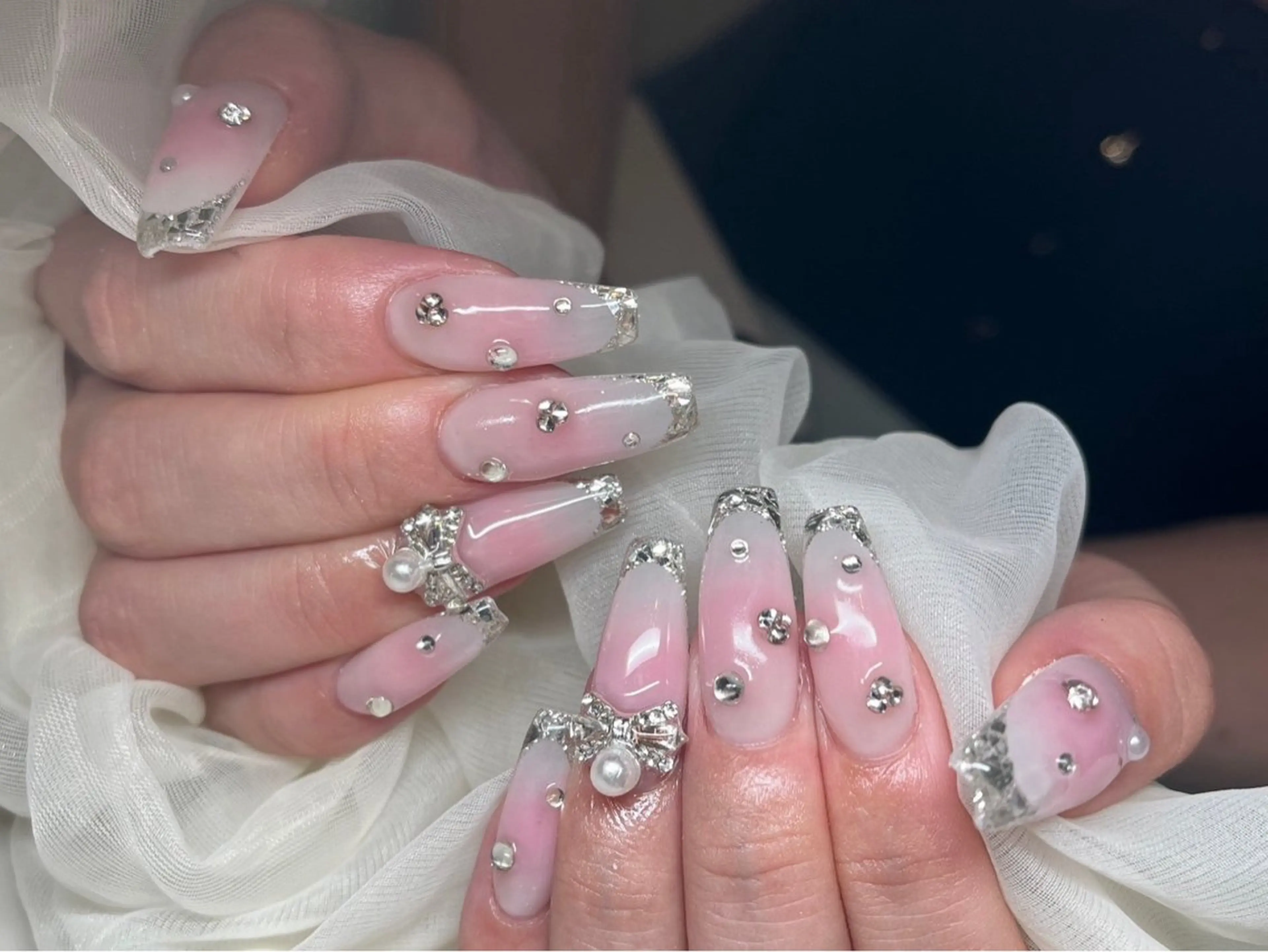 ネイル 長さ出し フレンチネイル ジェルネイル グラデーション 韓国ネイル ハンドネイル Nail&eye Belire 新宿のネイルデザイン