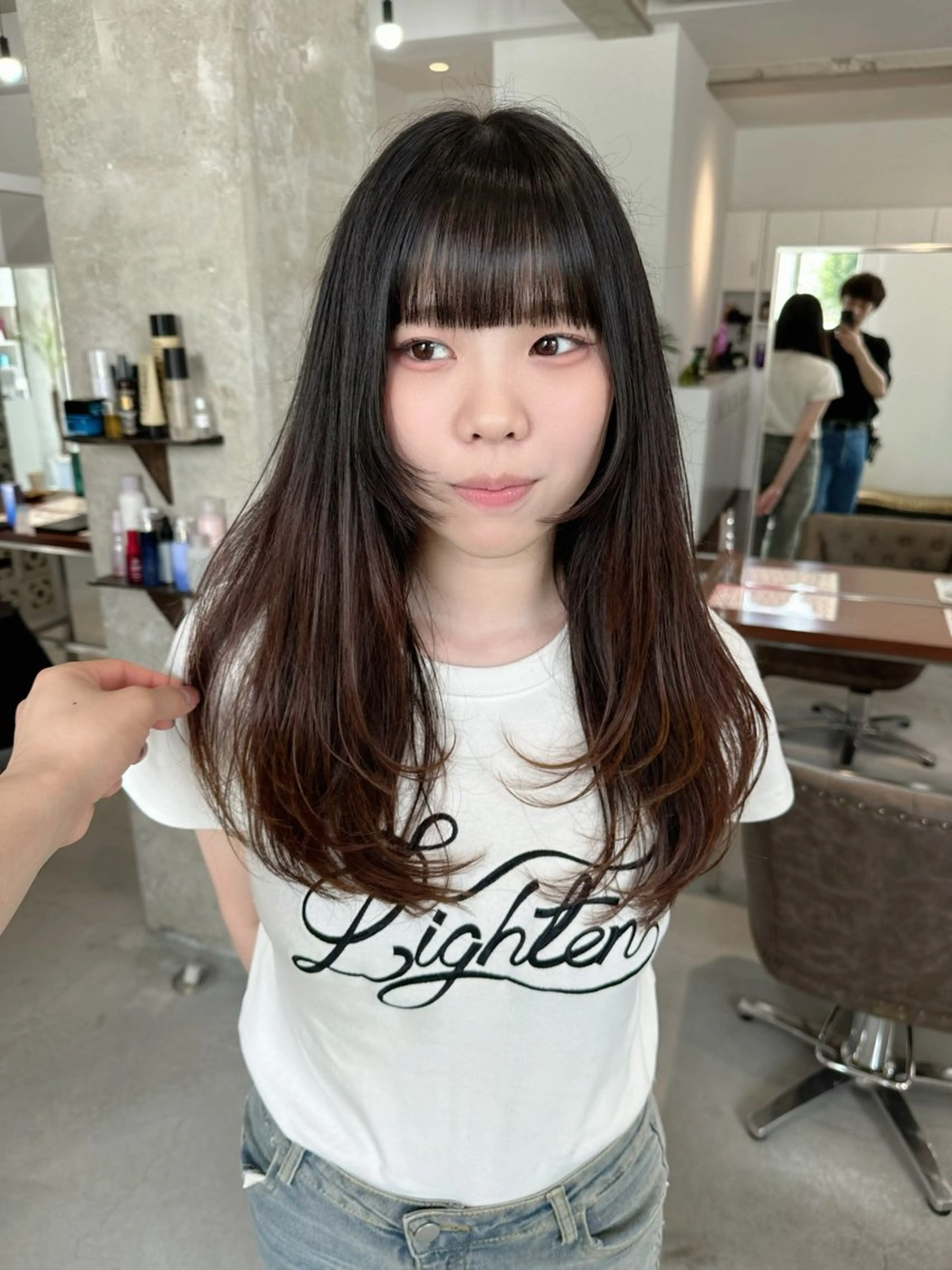 ロング 顔周りカット レイヤーカット カット カイリ /レイヤーカットのヘアスタイル