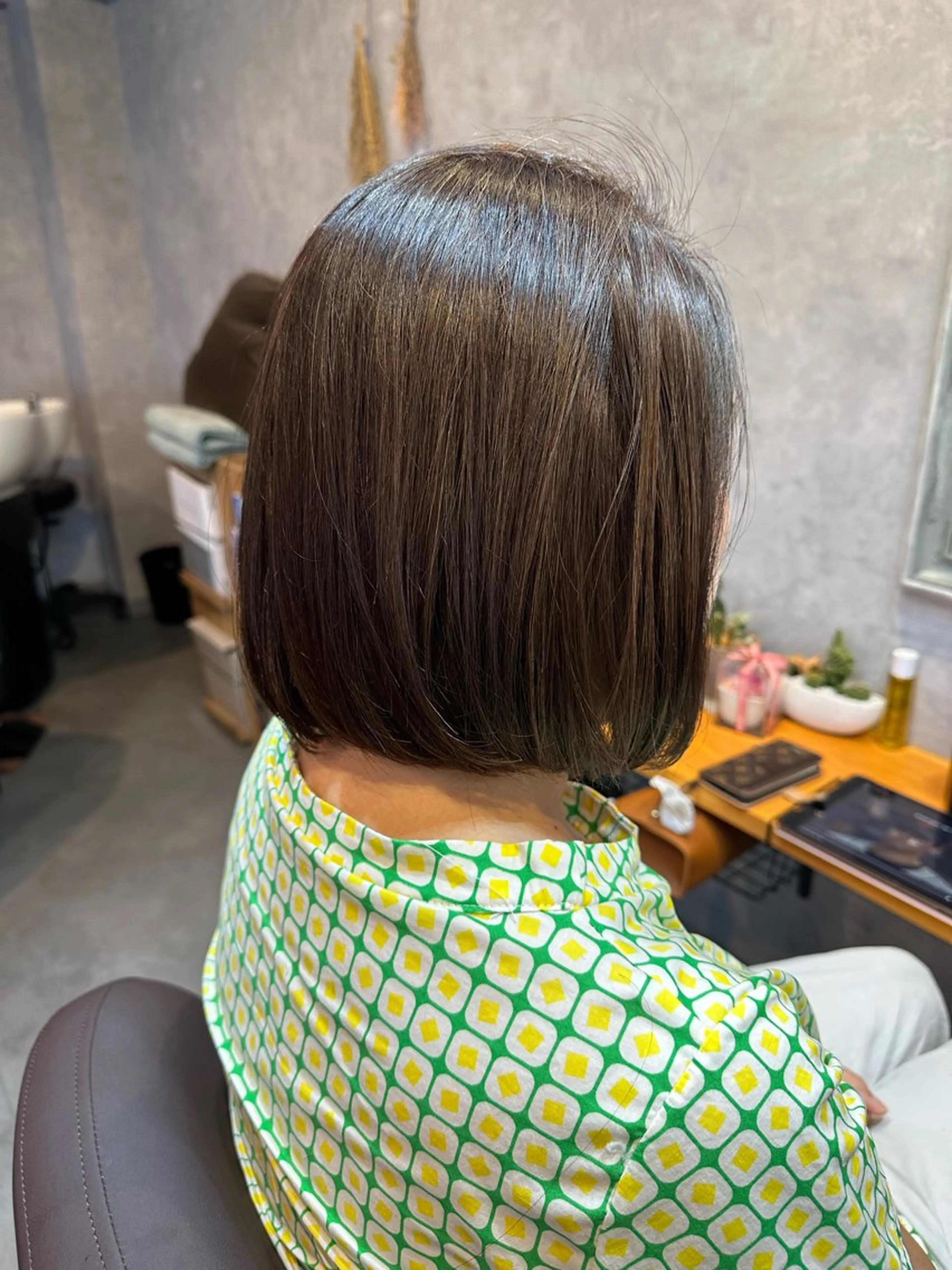 ミディアム カラー パーマ カット トリートメント trym/ 木原裕希のヘアスタイル