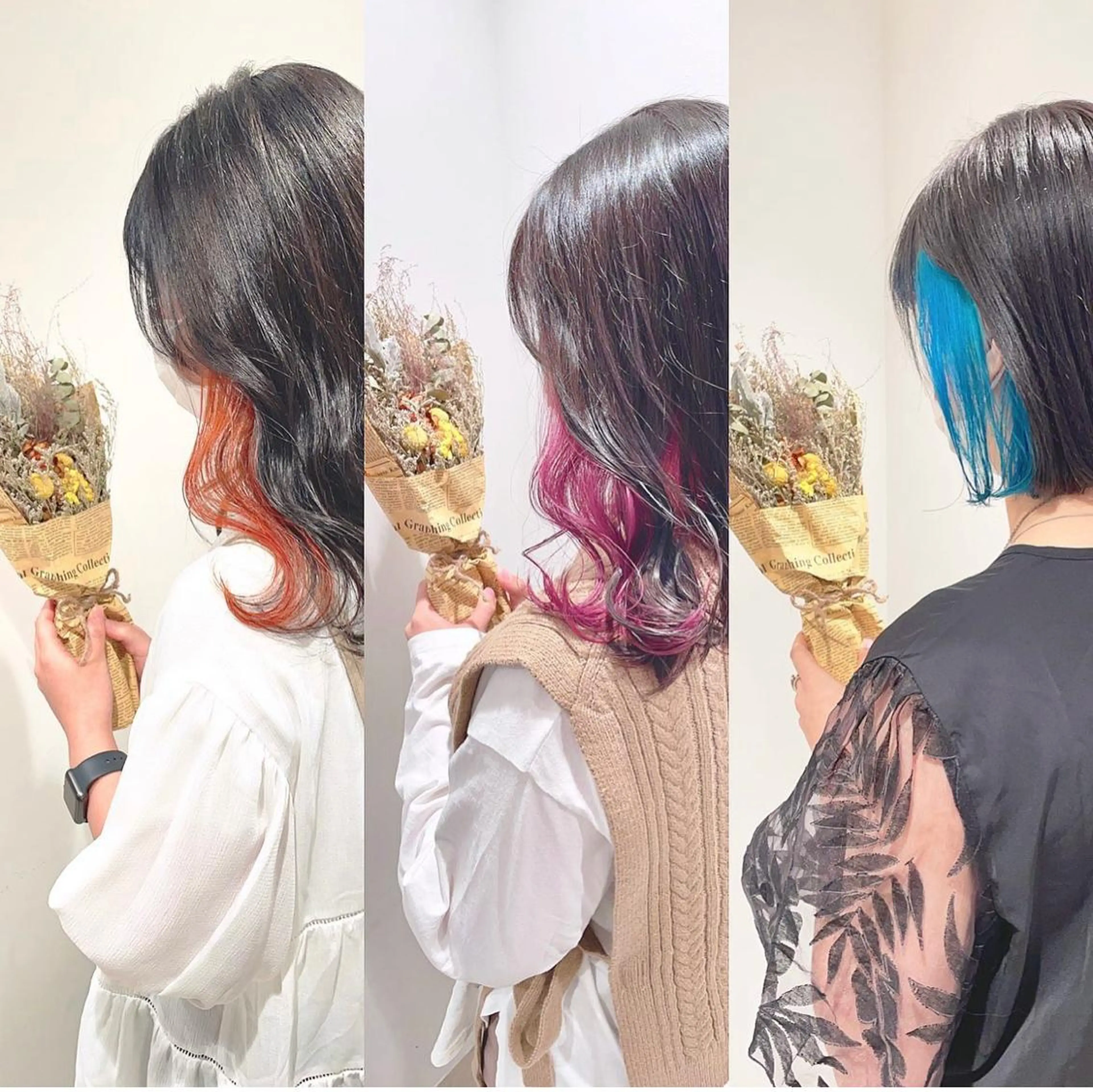 カラー ヘアカラー トリートメント 渋谷:インナーカラー ／🍒エリカ🍒のヘアスタイル