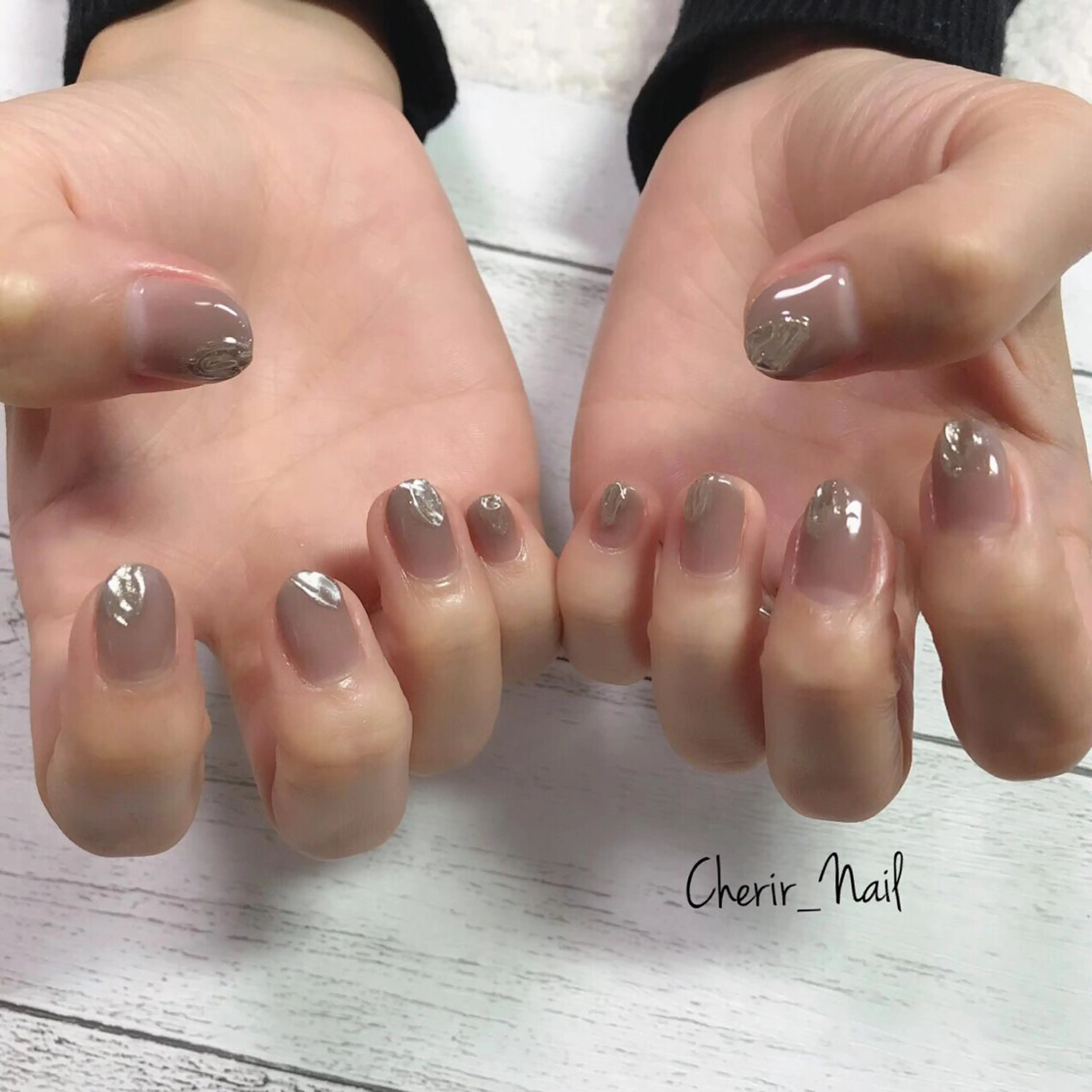 ネイル アートネイル クリアネイル ミラーネイル ニュアンスネイル ワンカラーネイル Cherirnail kaoriのネイルデザイン