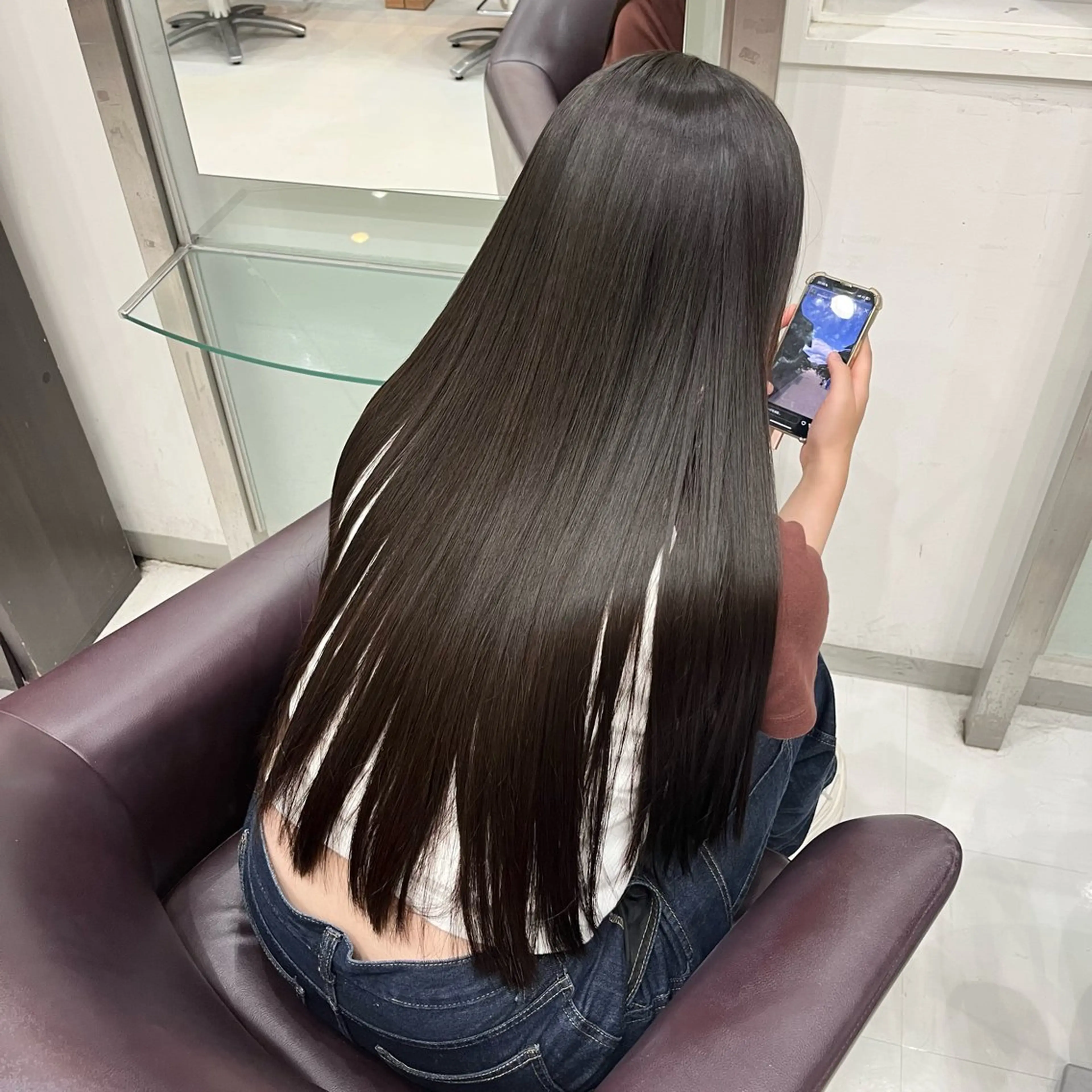 ロング パーマ ストレートパーマ KISEI ふうかのヘアスタイル