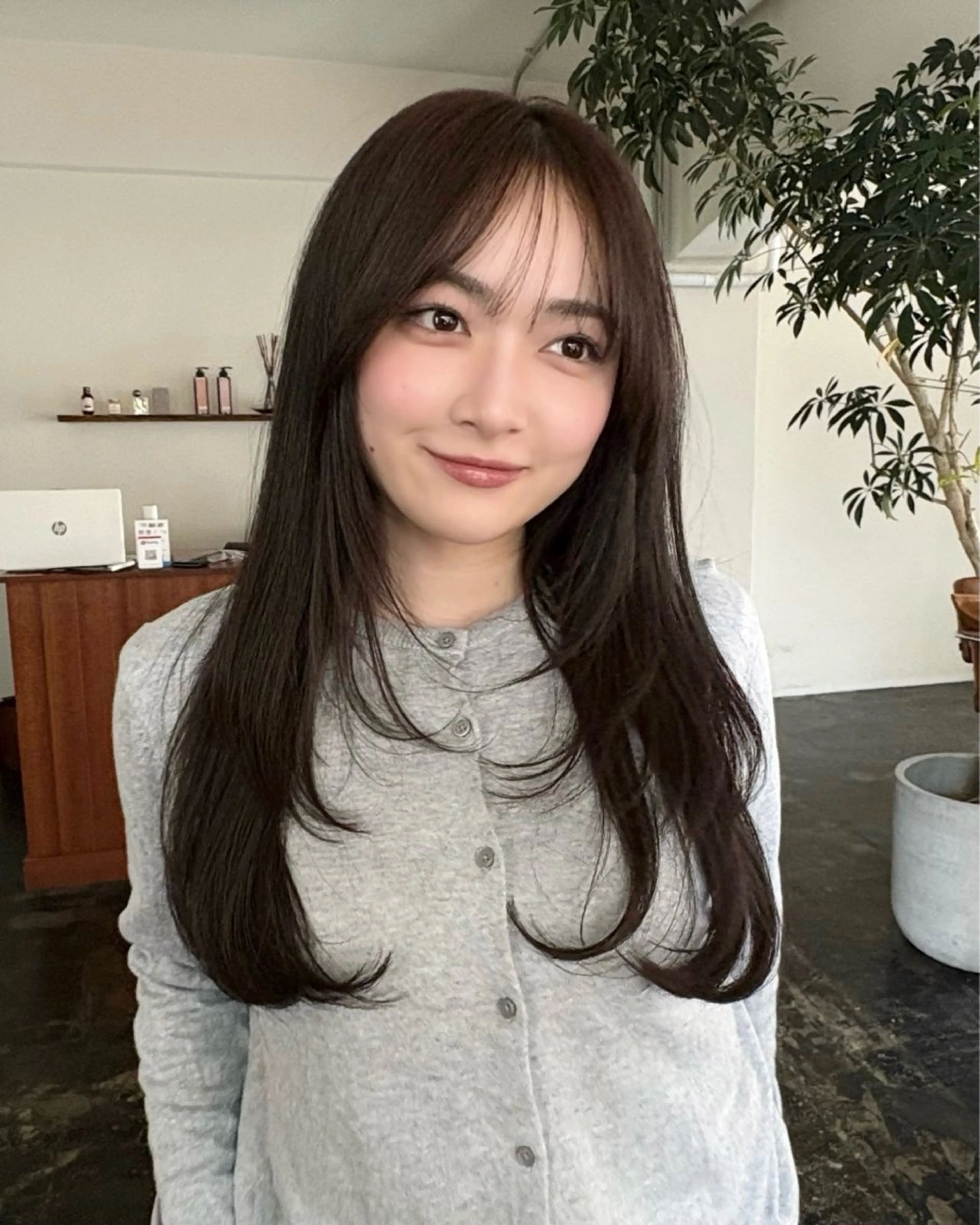 ロング カット ヘアカラー トリートメント 透明感カラー/顔周り カット/ののか💞のヘアスタイル