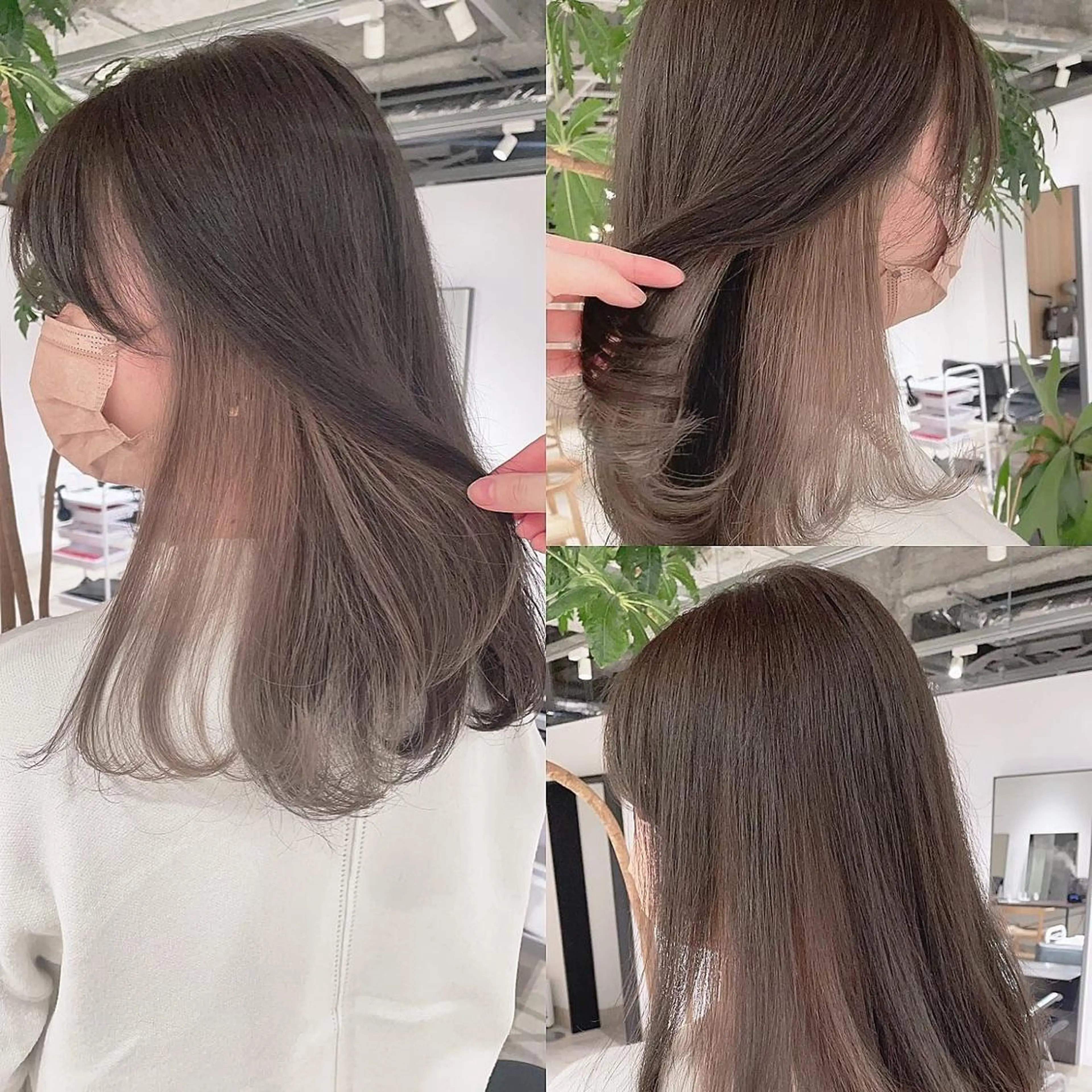 ミディアム カラー インナーカラー ヘアカラー トリートメント 渋谷:インナーカラー ／🍒エリカ🍒のヘアスタイル