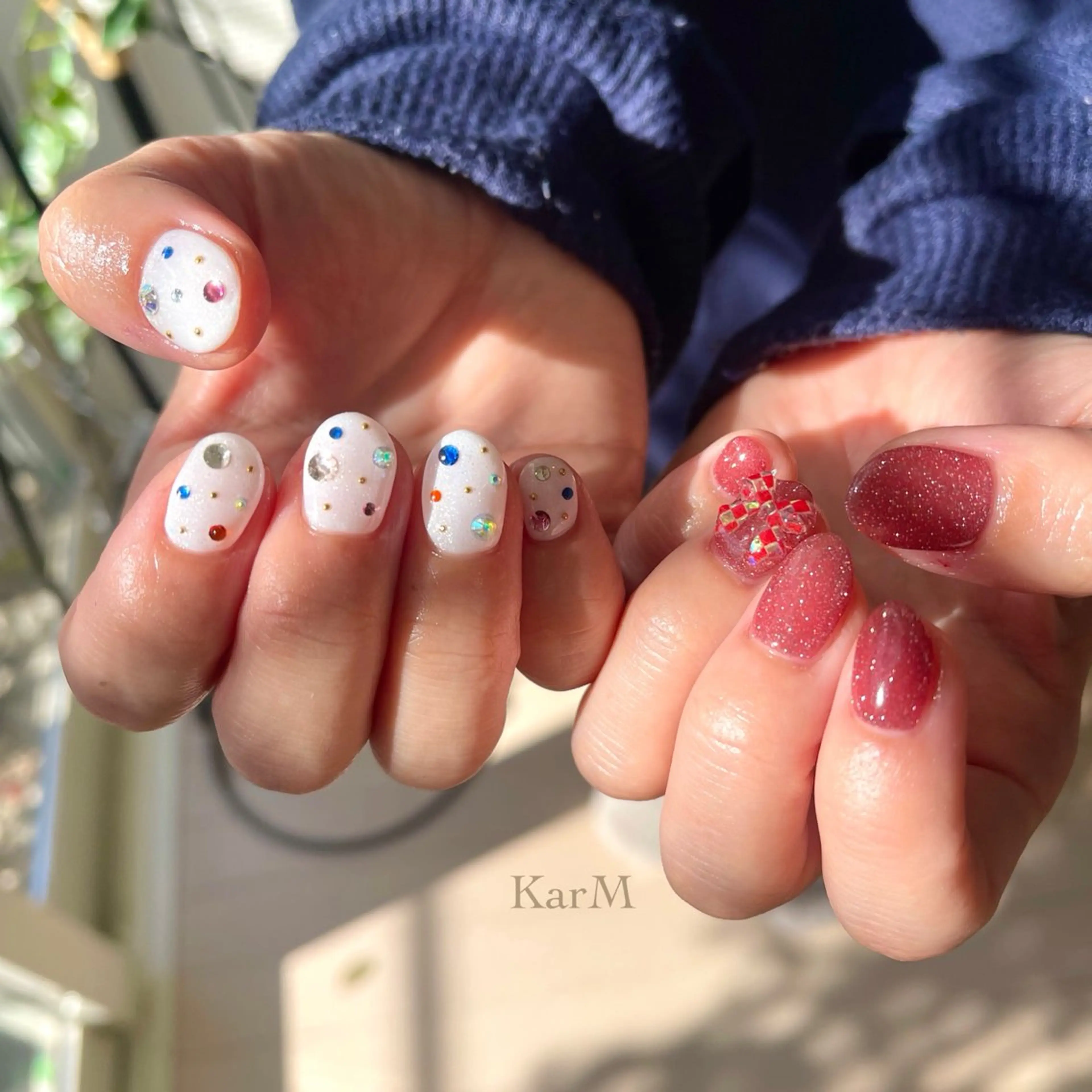ネイル オーロラネイル チークネイル フラッシュネイル フレンチネイル グラデーション ハンドネイル ogino karinのネイルデザイン