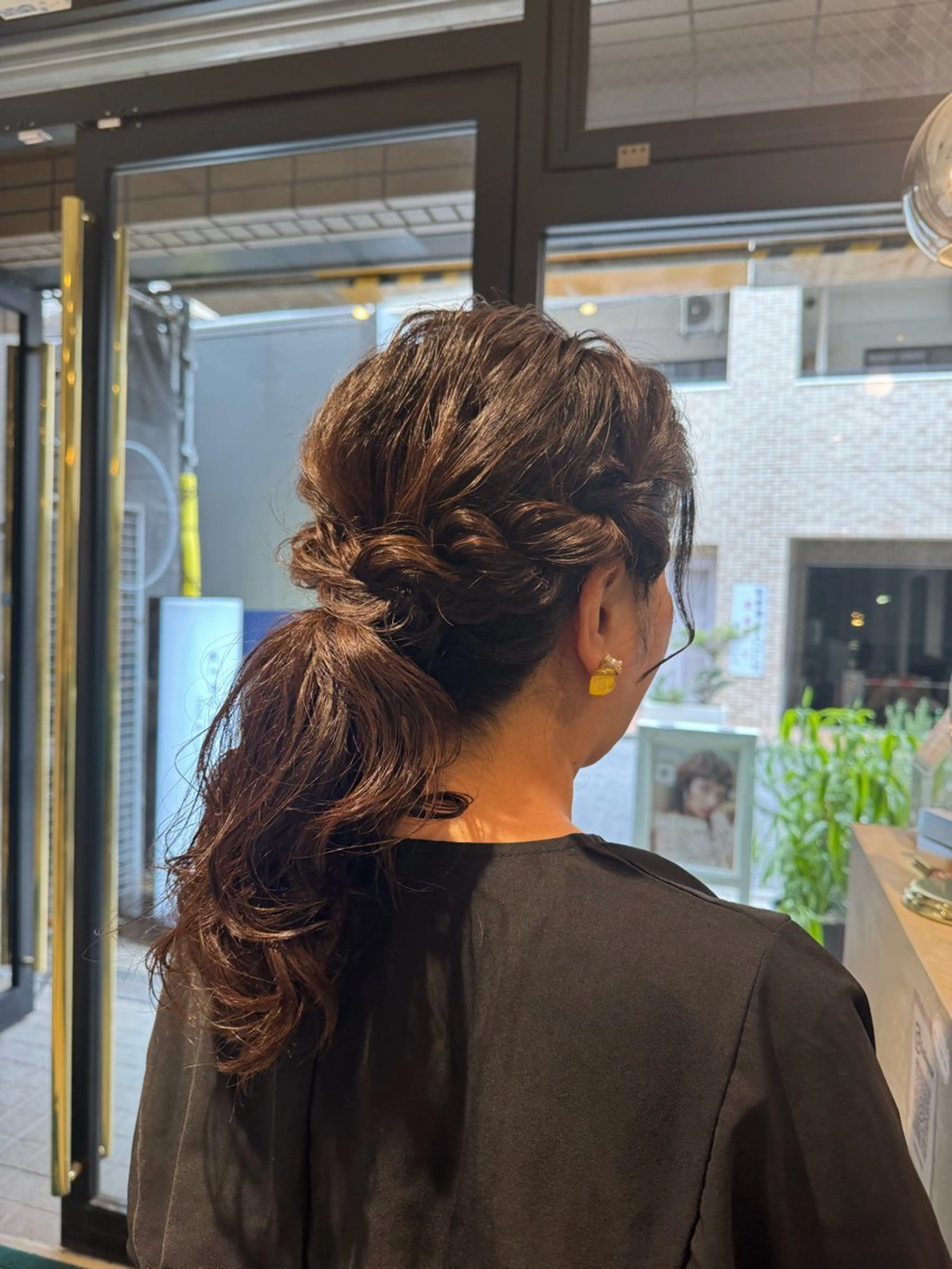 ヘアアレンジ ポニーテール ヘアセット 𝐇𝐢𝐧𝐚 ⟡.·のヘアスタイル
