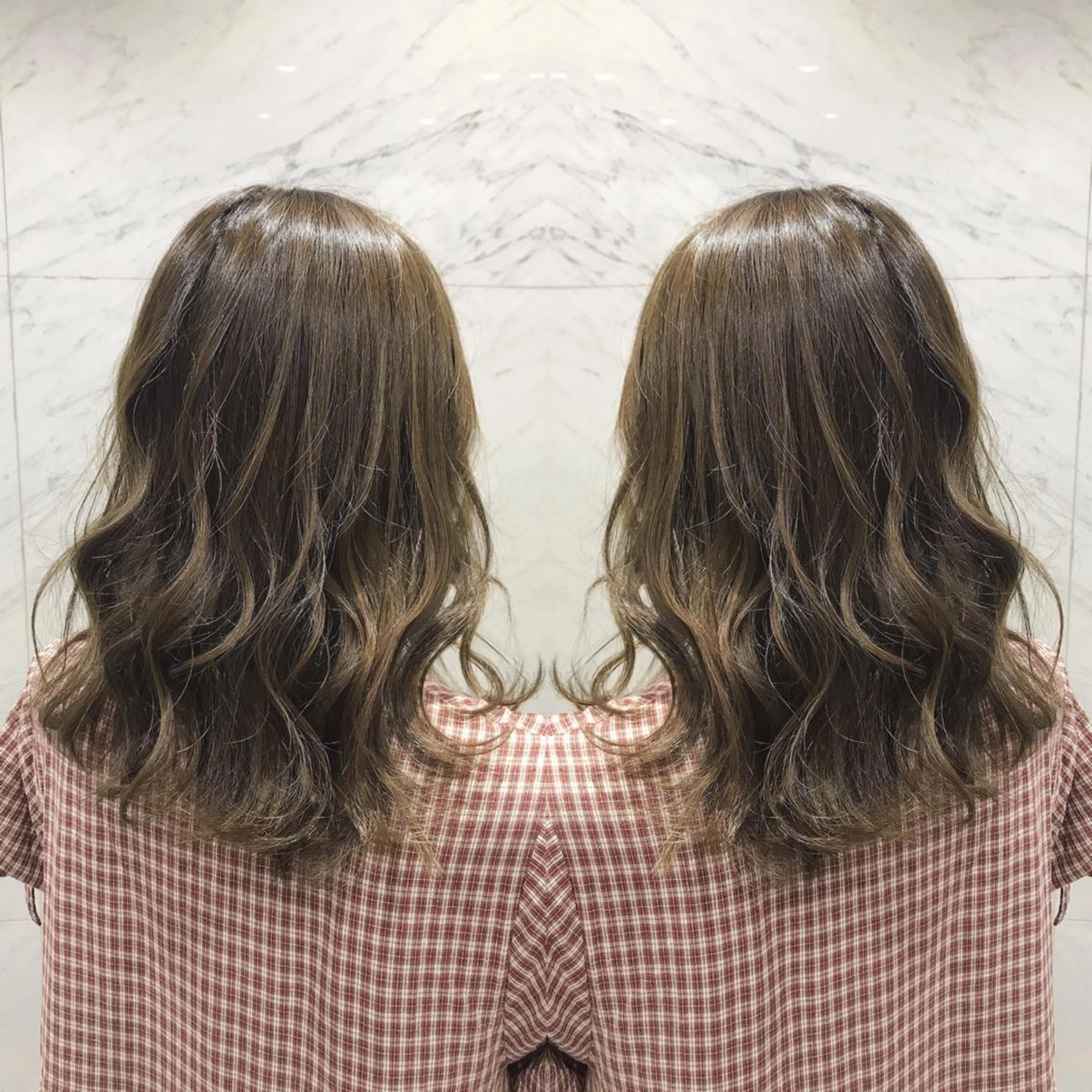 ミディアム カラー カット ヘアカラー トリートメント 重政 和樹のヘアスタイル