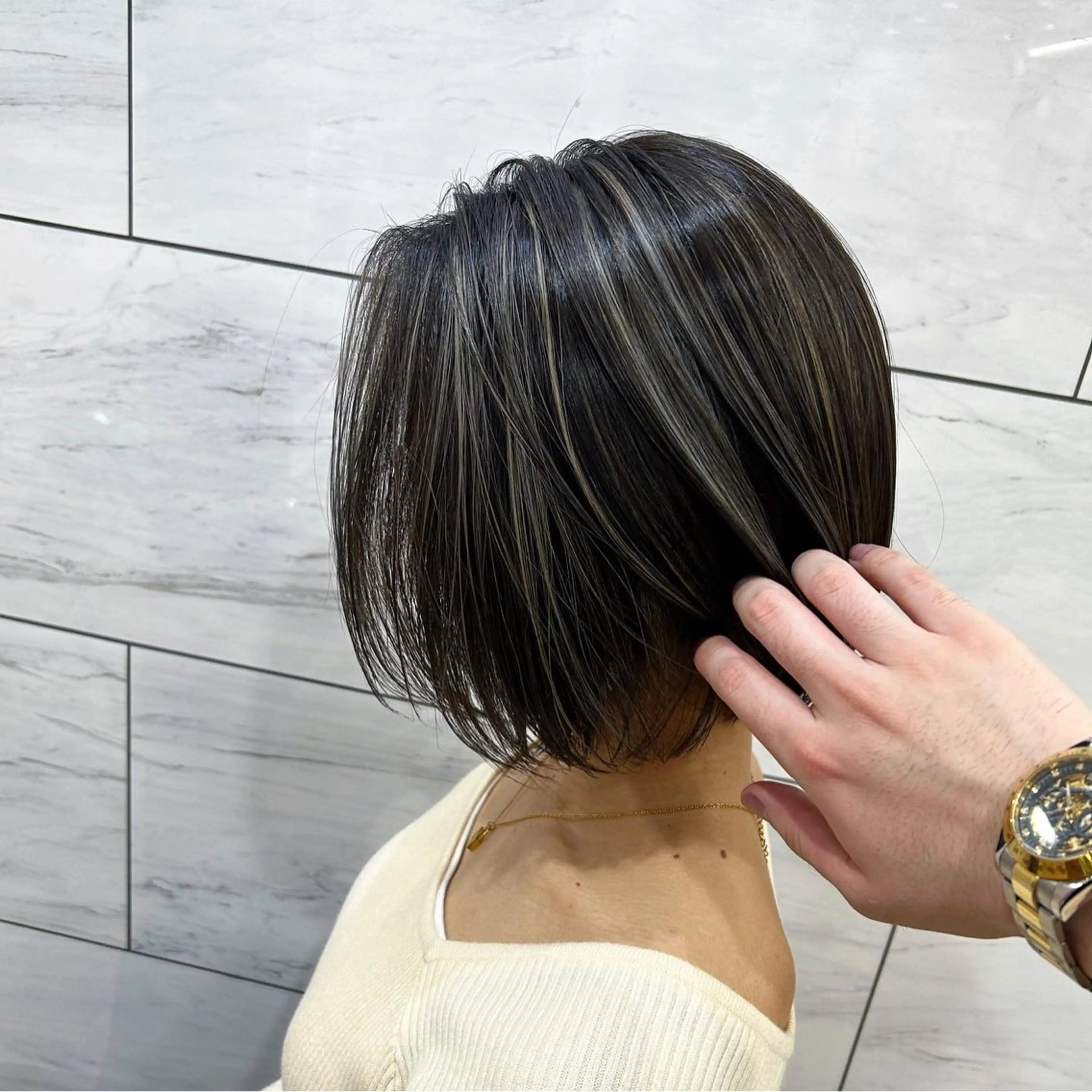 ミディアム カラー ハイライトカラー ハイライト ヘアカラー 学生指名率No.1 YUTOのヘアスタイル