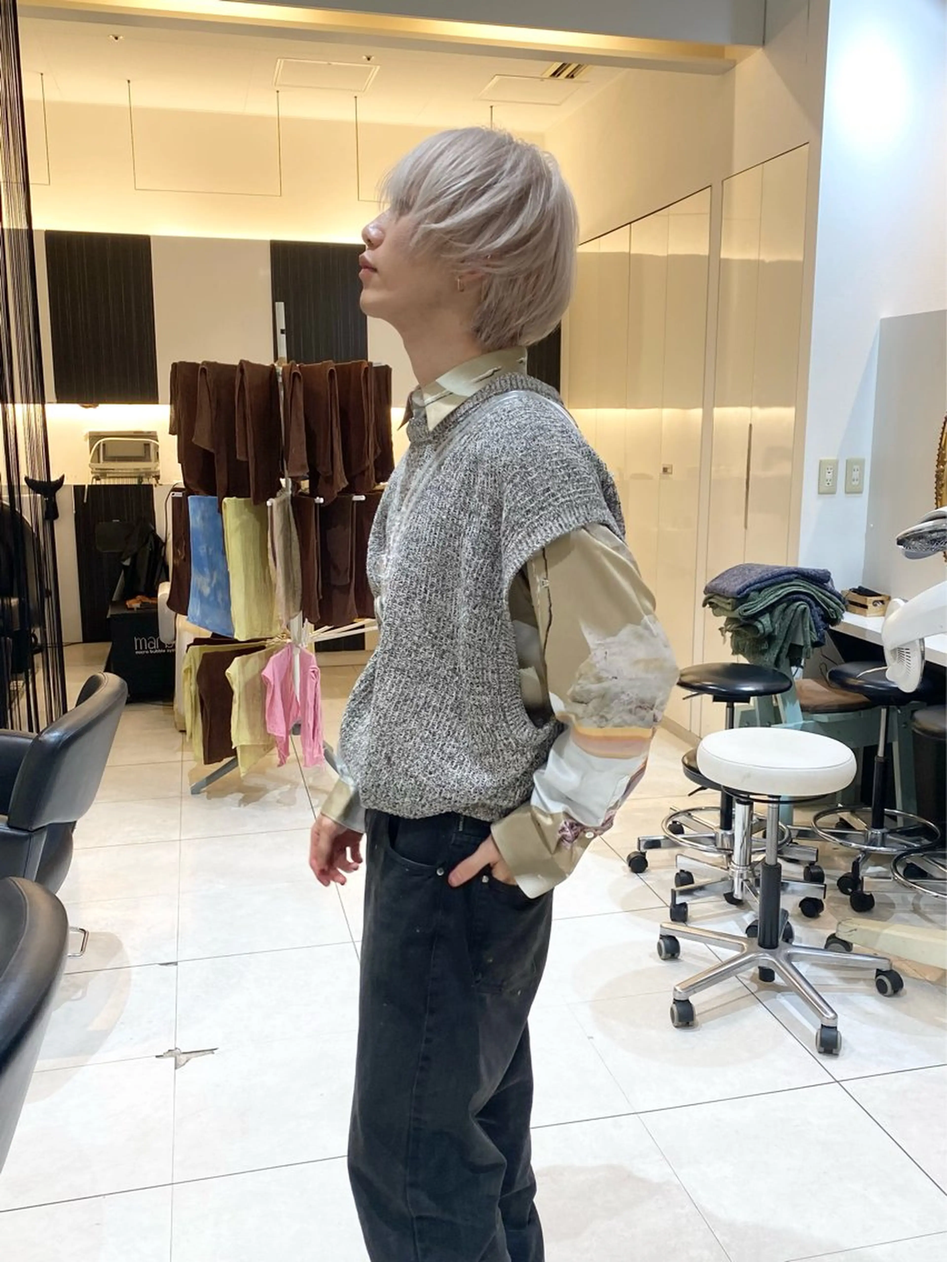 ショート カラー メンズ ピンクカラー カット ヘアカラー トリートメント mai / linoah˚✧のヘアスタイル