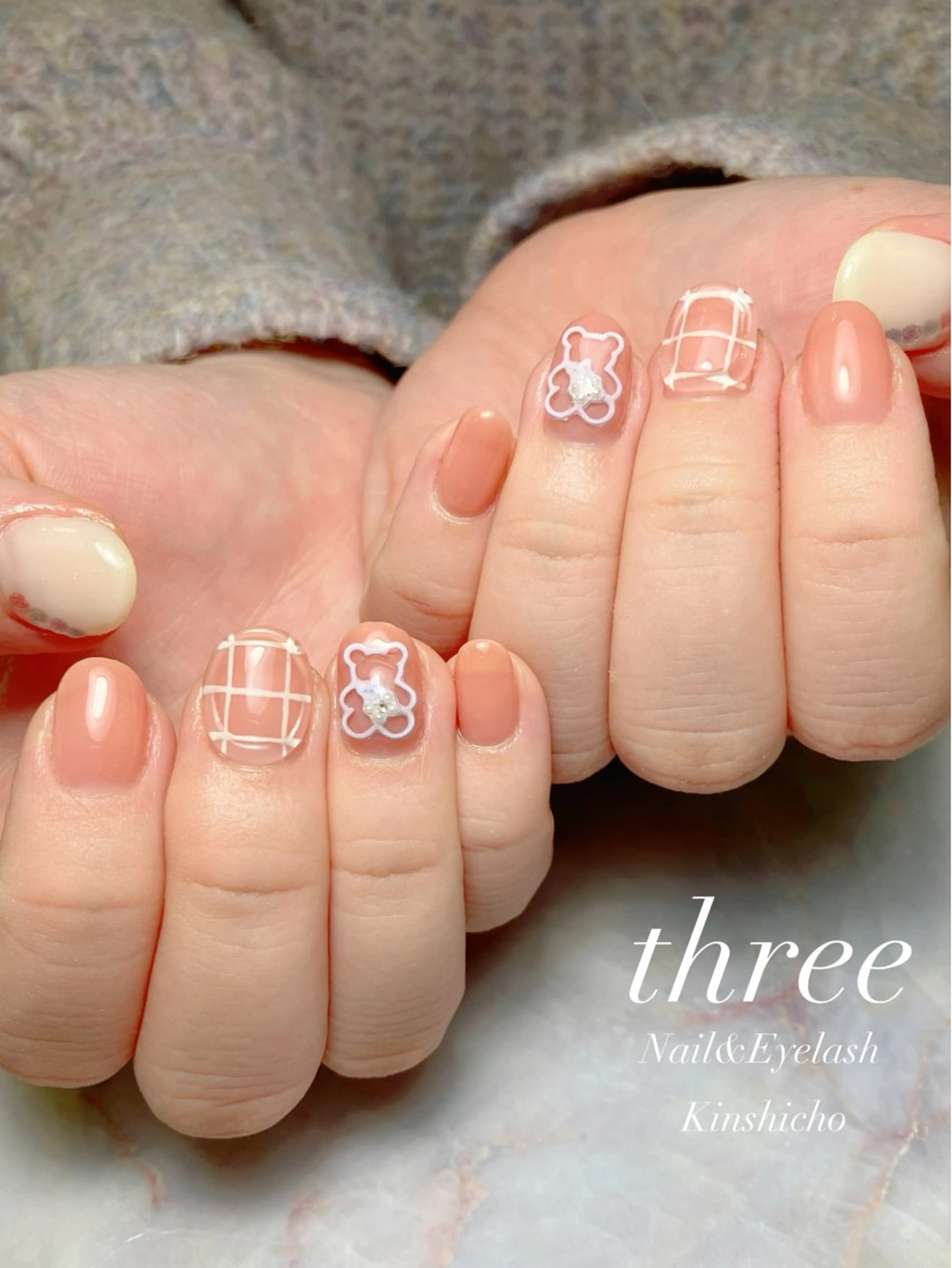 ネイル 韓国ネイル ハンドネイル three Nail&Eyeのネイルデザイン