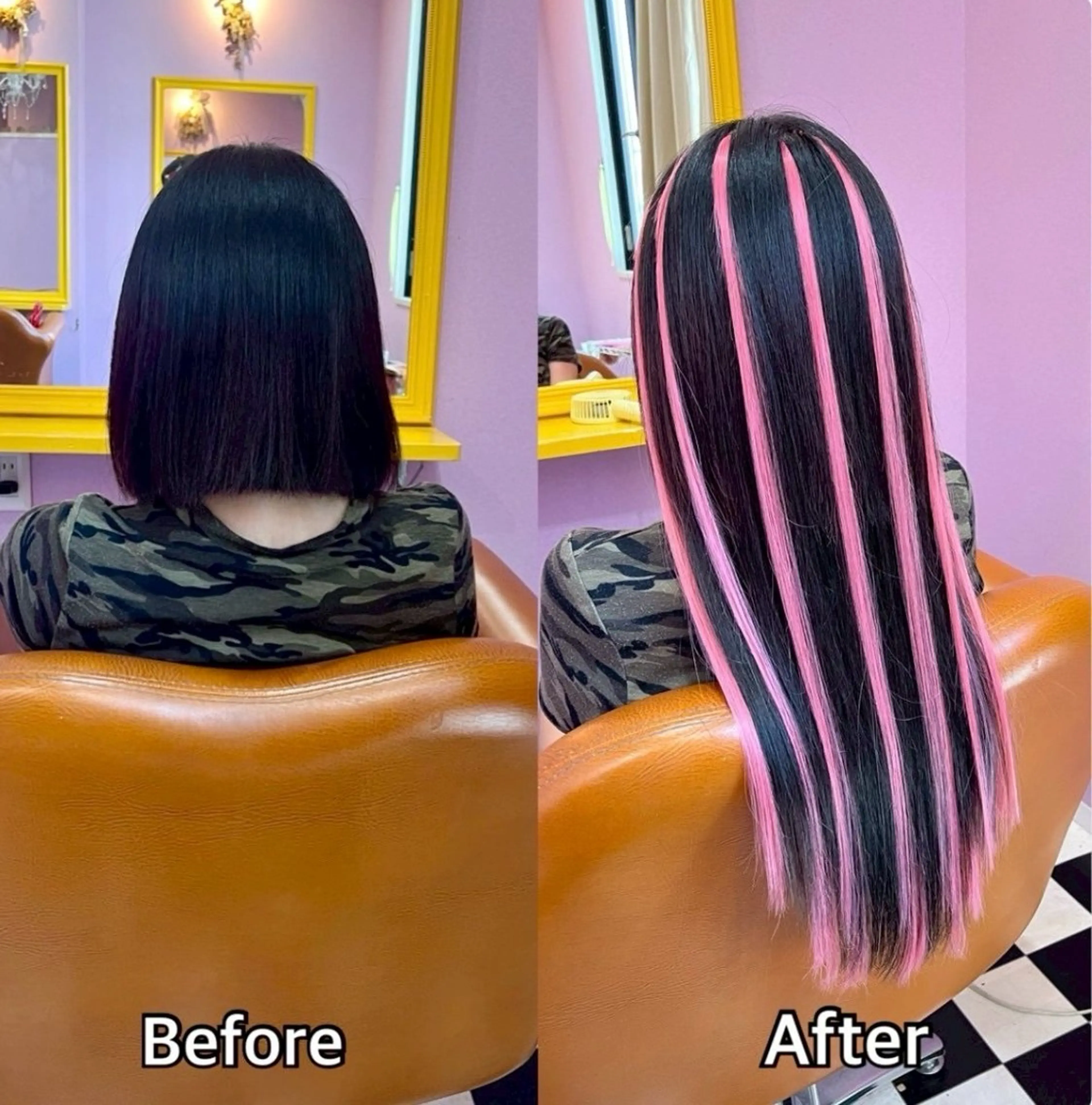 ロング シール＋ちび編み込み エクステ梅田🐨のヘアスタイル