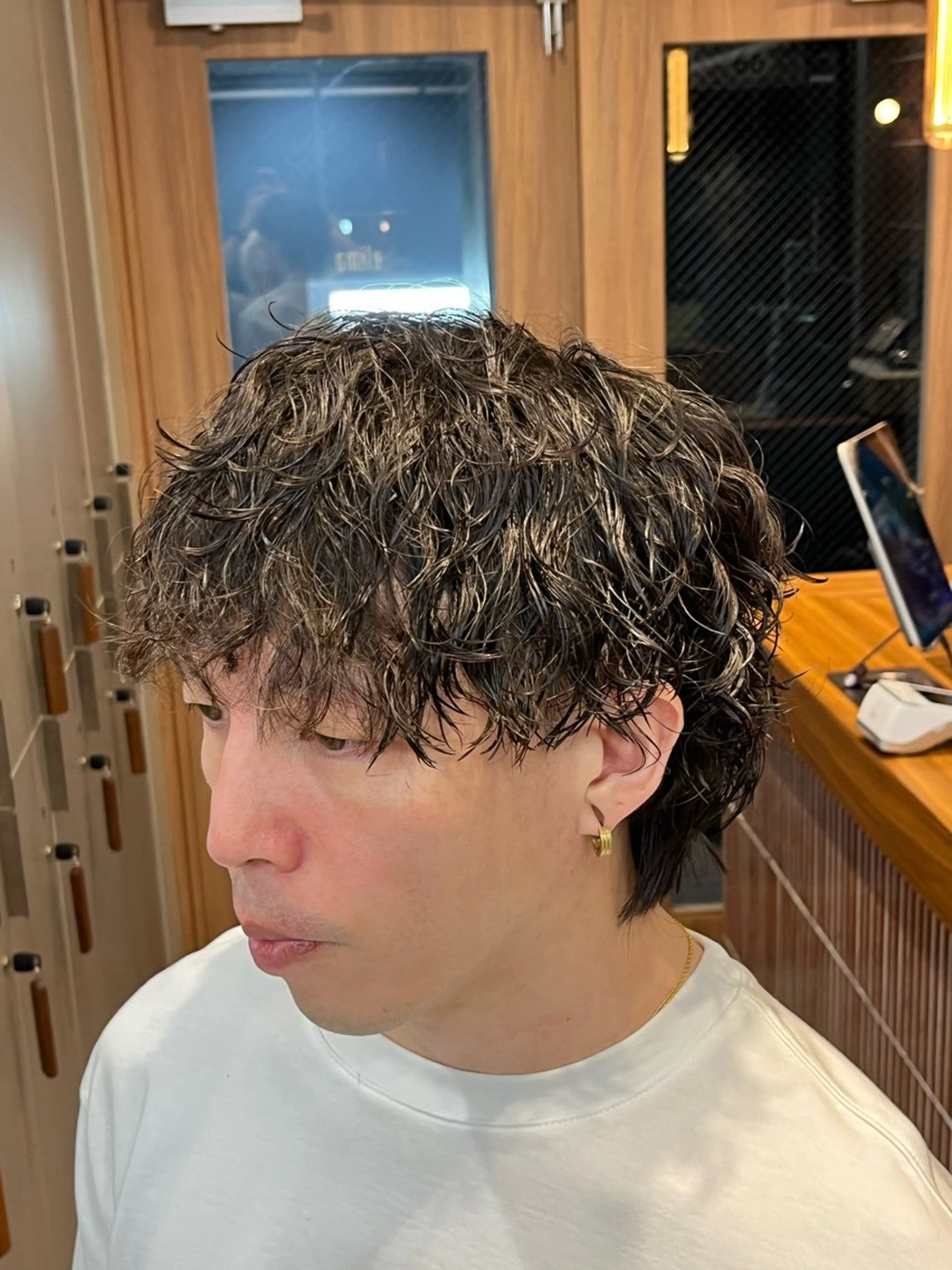 ミディアム パーマ メンズ カット パーマ fifth / 山下 和輝 海外風スタイルのヘアスタイル