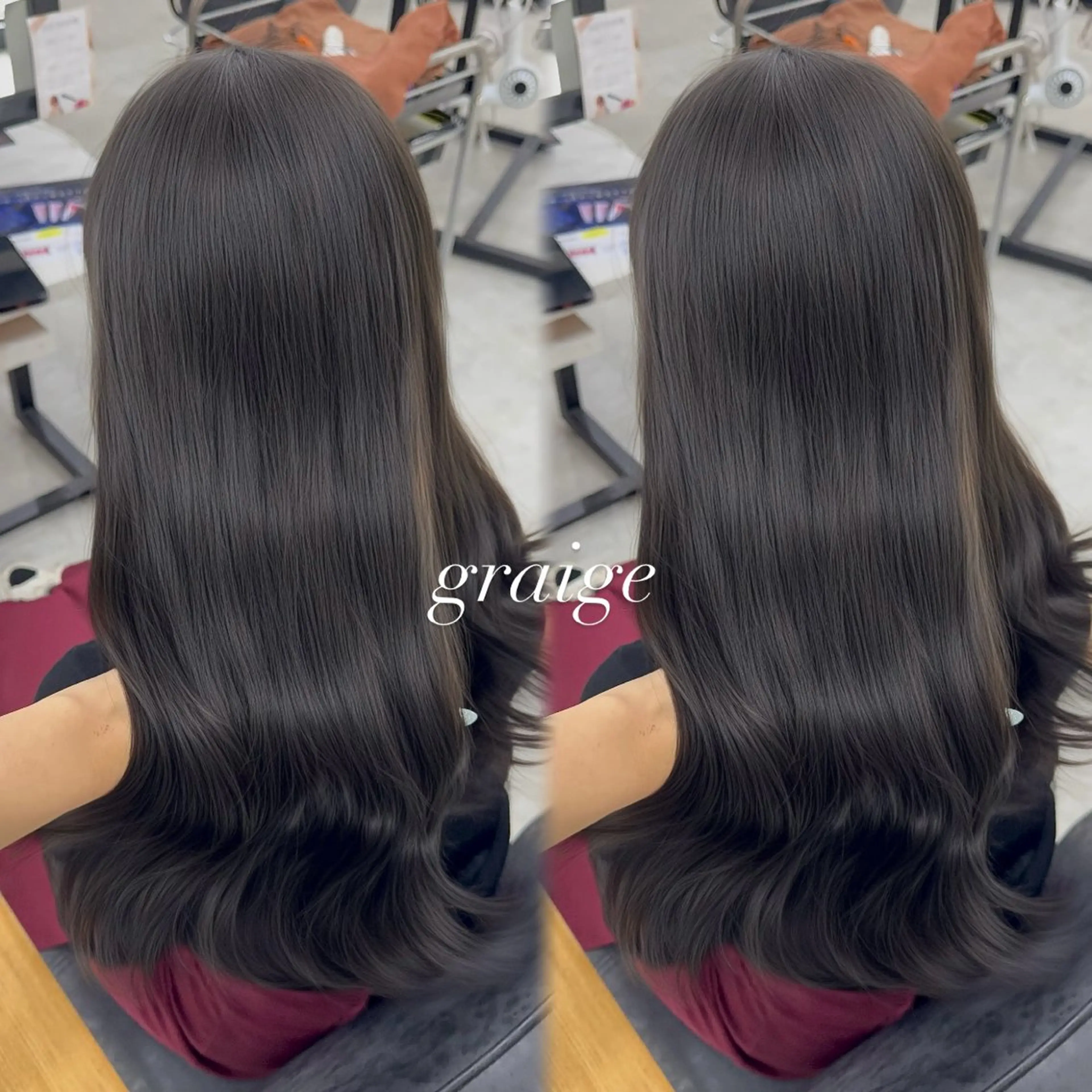 ロング カラー アッシュ アッシュブラウン ベージュカラー 黒髪 ブリーチ カット ヘアカラー トリートメント 赤み無し柔らかカラー 【梅田】madokaのヘアスタイル