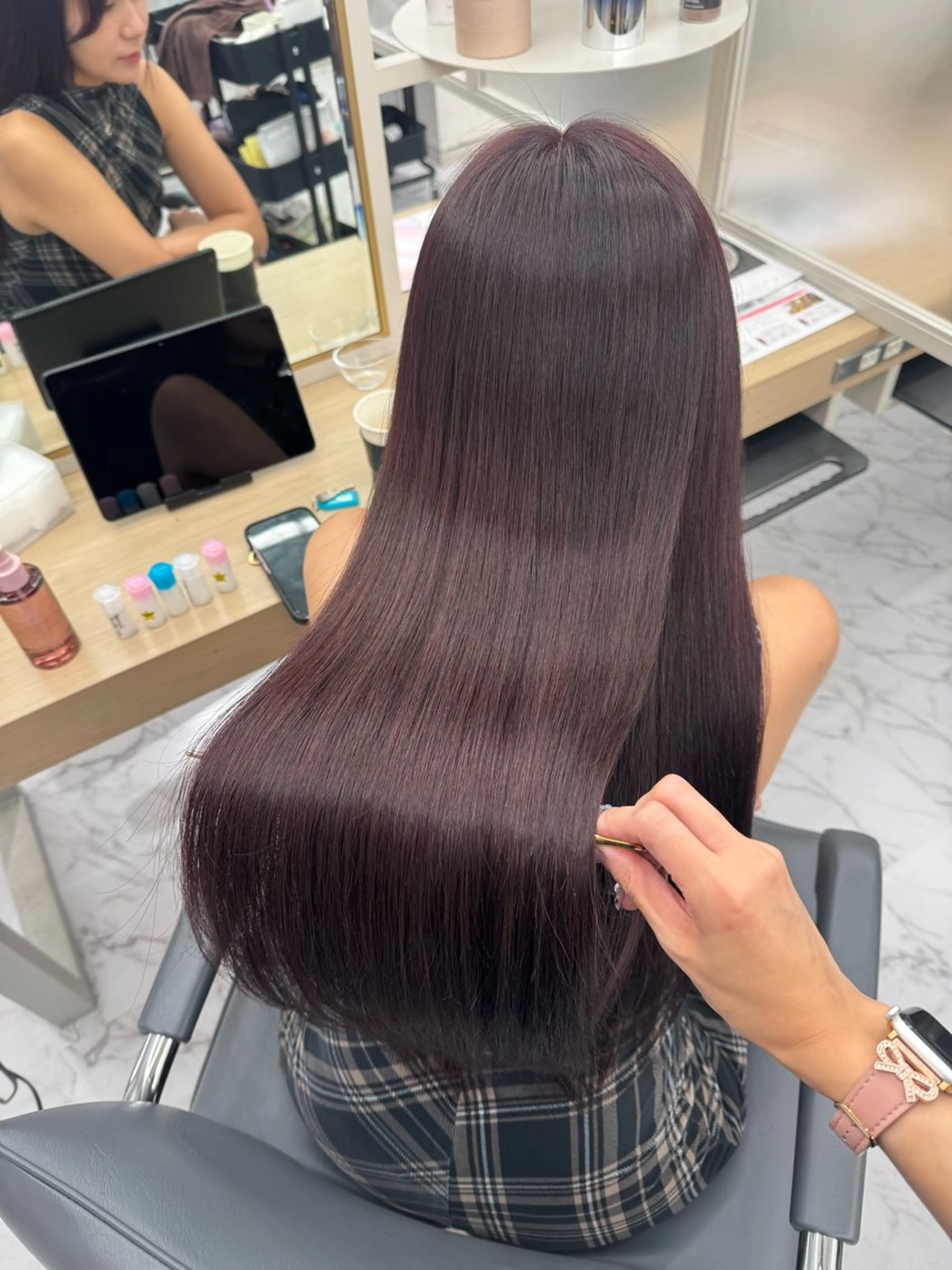 ロング ヘアカラー トリートメント ヘッドスパ 韓国/アイドルヘア 🎀みづきのヘアスタイル