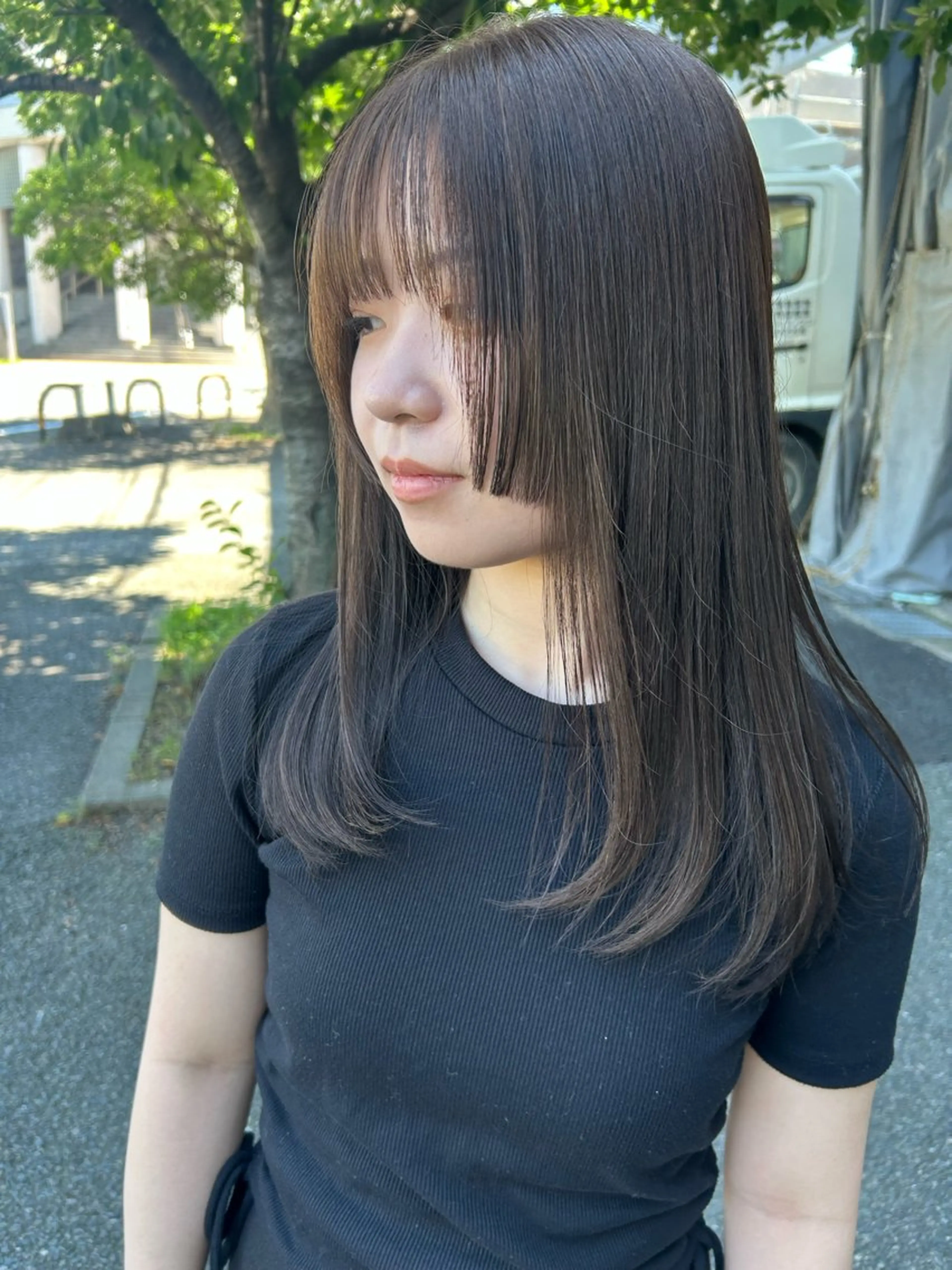 セミロング カラー カット 井手 素子のヘアスタイル