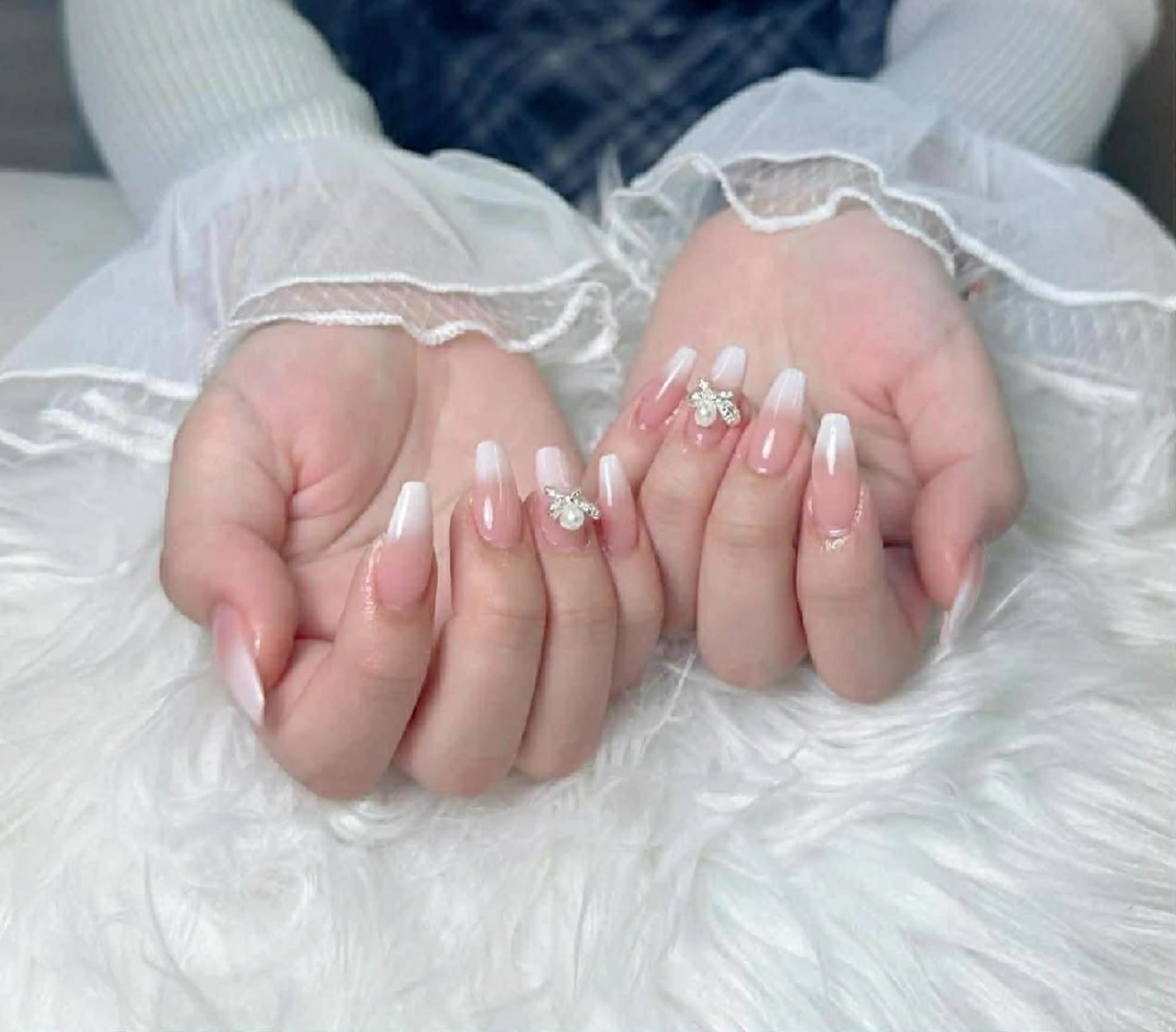 長さ出し、２本アート　［ストーン、パーツ付け放題］の写真