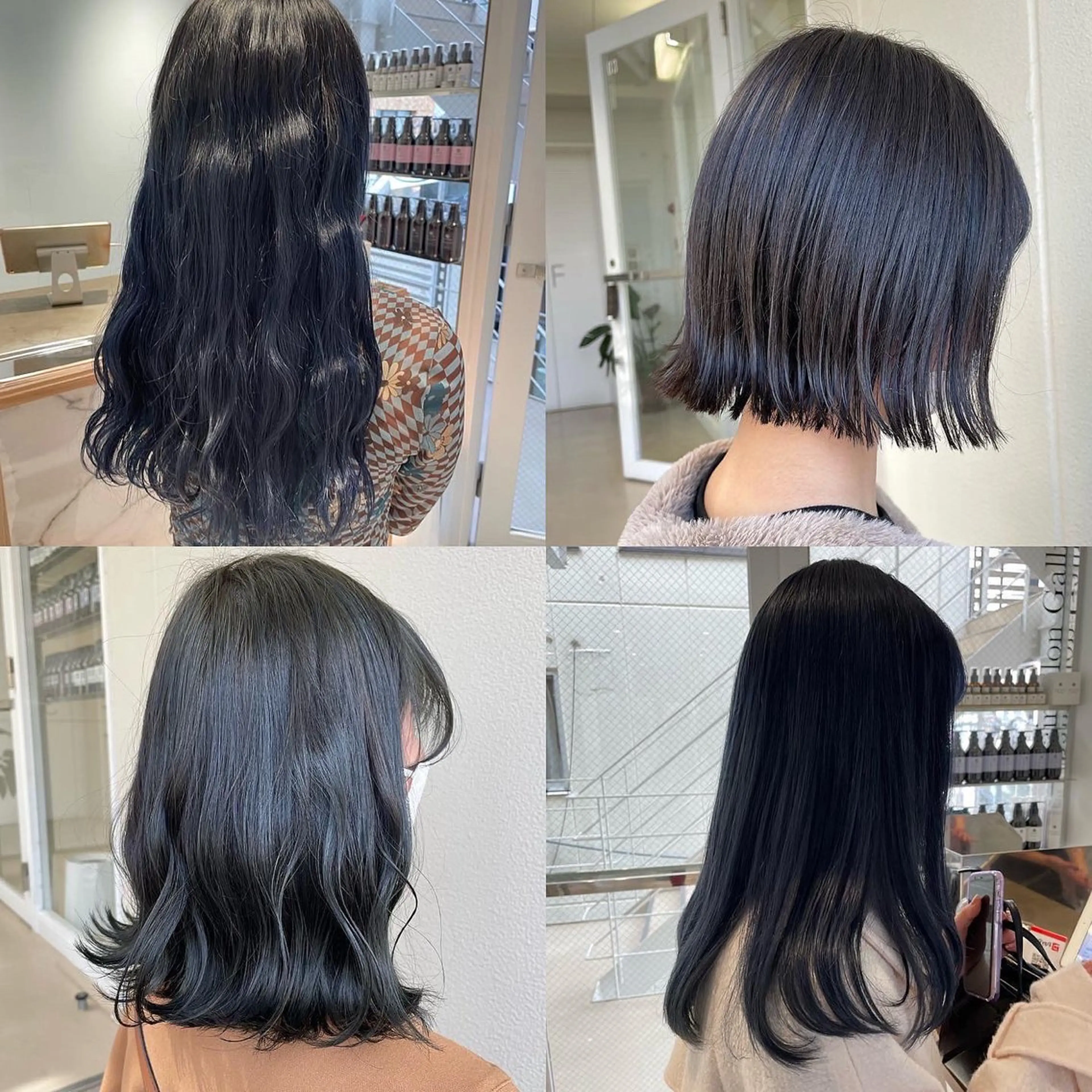 ミディアム カラー ヘアアレンジ 黒髪 ブルーカラー ブルーブラック ヘアカラー トリートメント ヘアセット 🫧柔色/トレンド カラー/川辺晴加のヘアスタイル