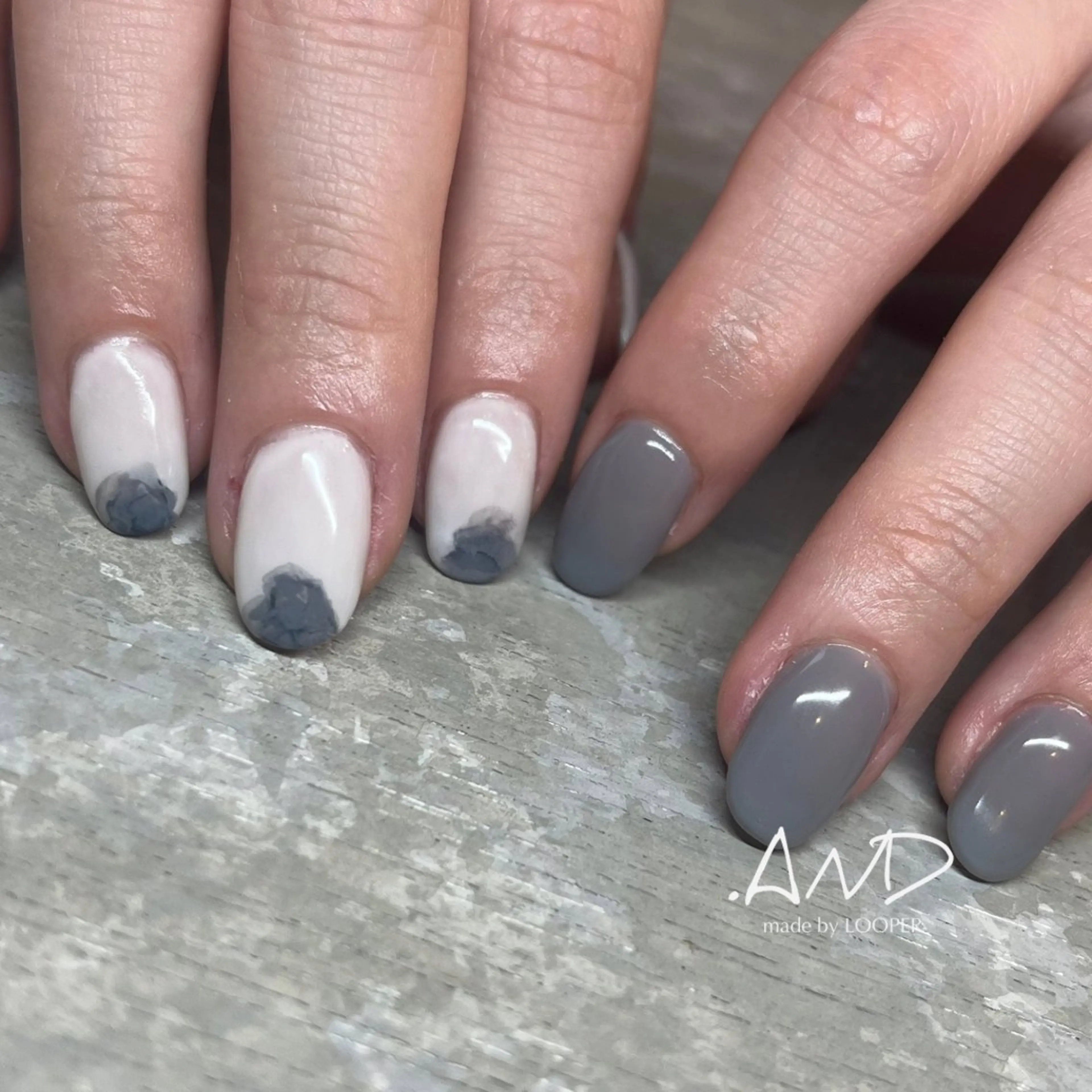 ネイル アートネイル ブルー ニュアンスネイル ハンドネイル mzh ...のネイルデザイン