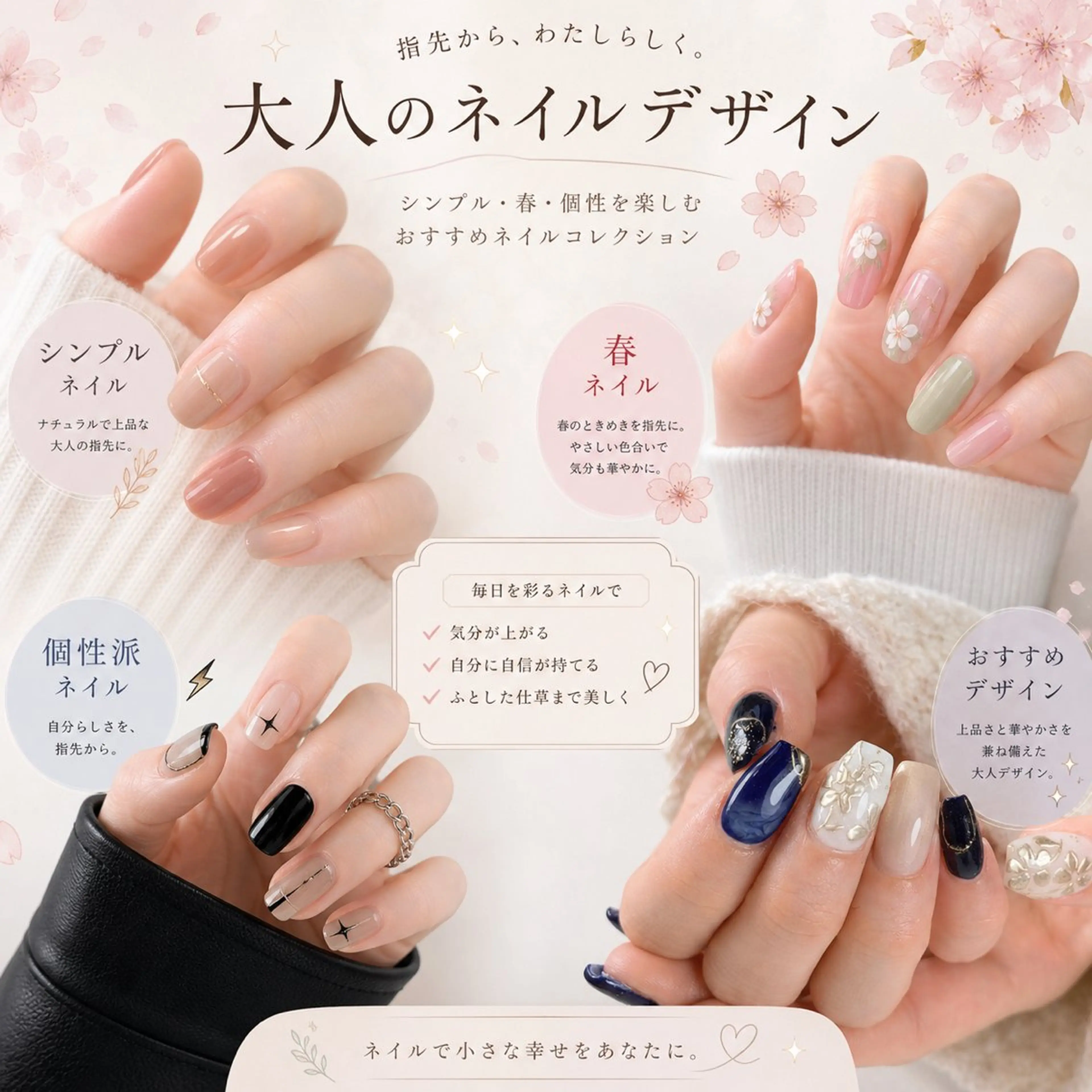ネイル ハンドネイル HANA 川越東口ネイルサロンのネイルデザイン