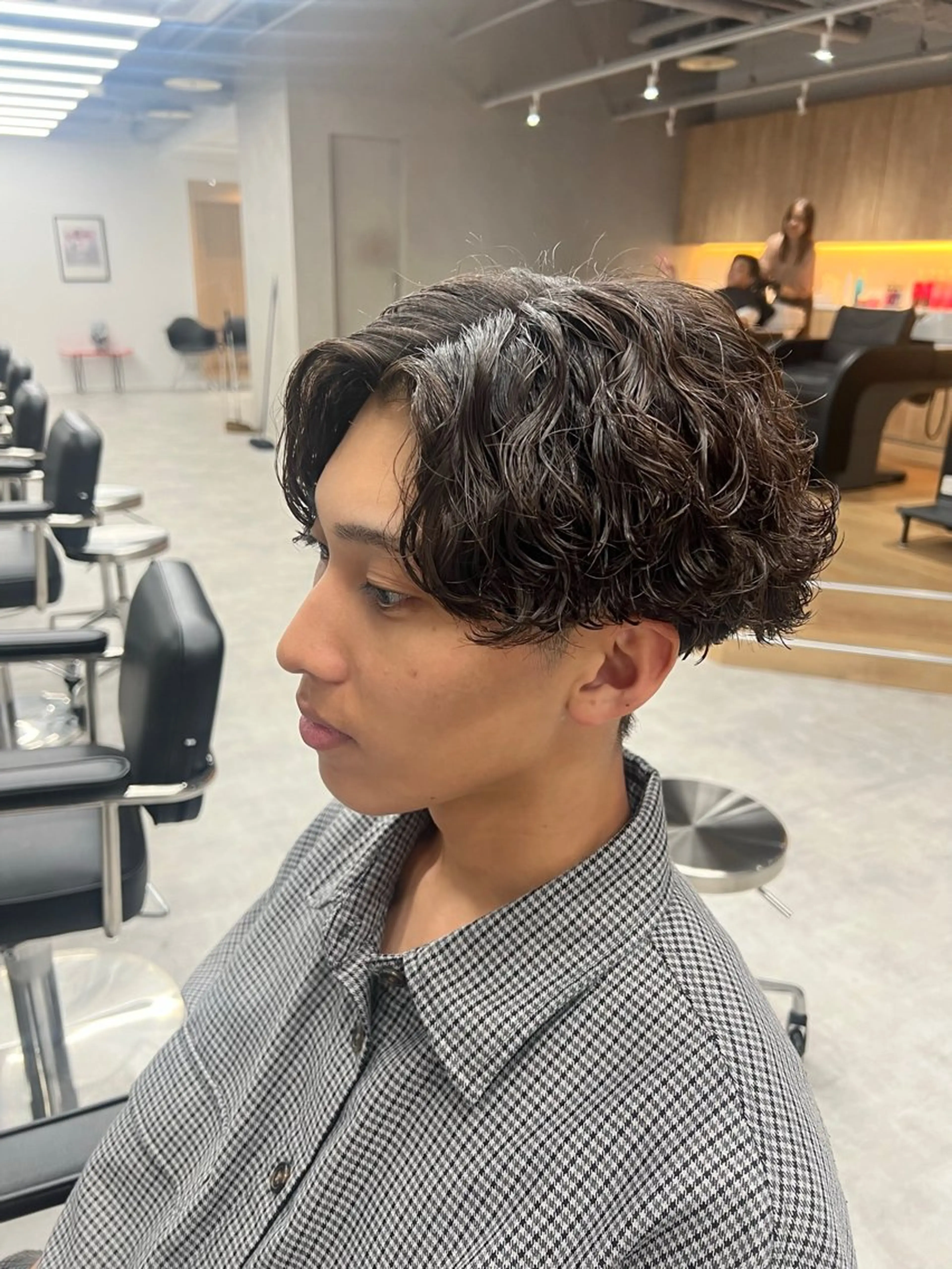 パーマ メンズ センターパート 波巻きパーマ カット パーマ メンズパーマ/波巻き 新潟/万代/夏芽🎀のヘアスタイル