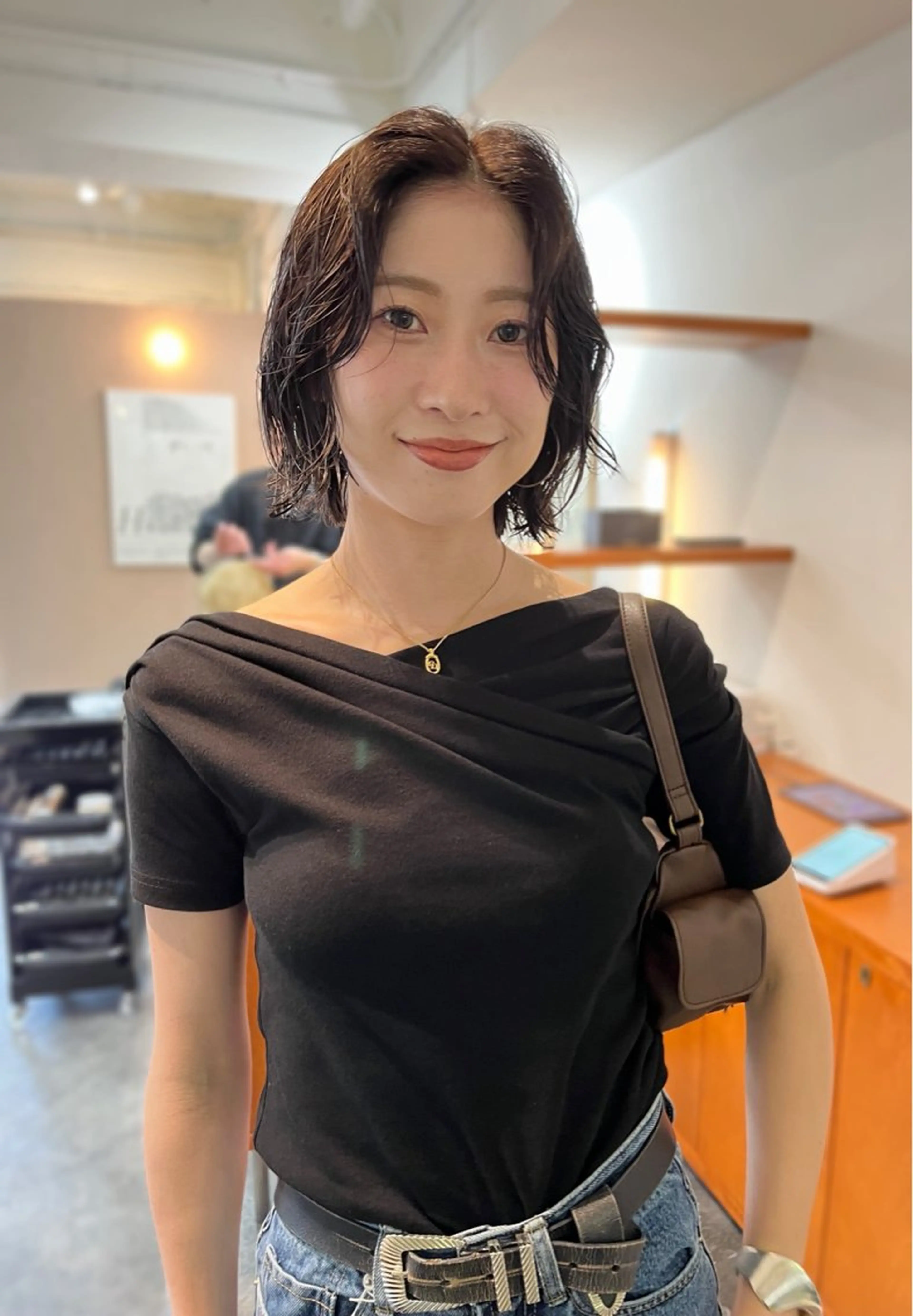 ショート レイヤー/ケアパーマ /ニュアンス/モードのヘアスタイル