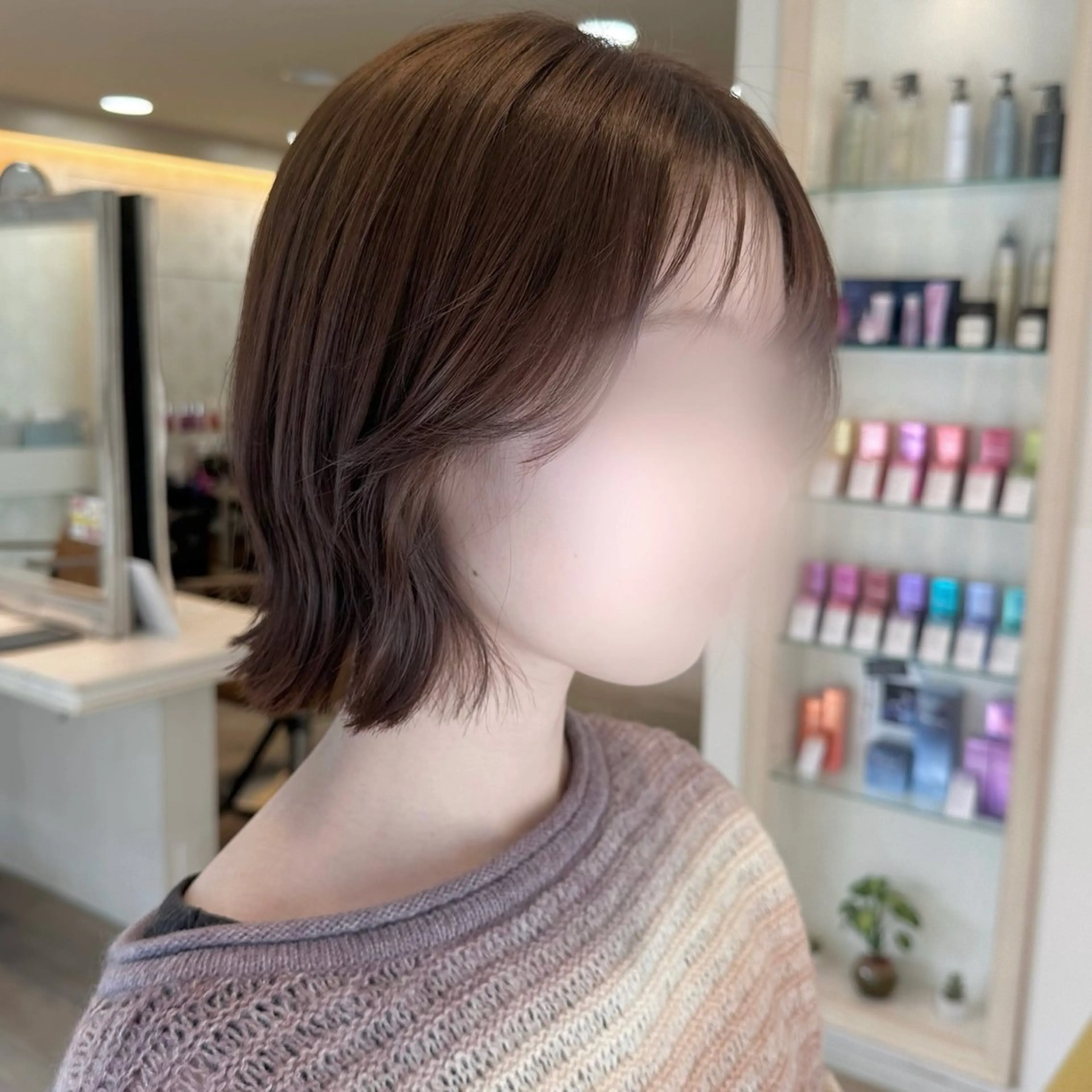 ミディアム カラー ヘアアレンジ 韓国ヘア/レイヤー 顔周りカット/ユキナのヘアスタイル