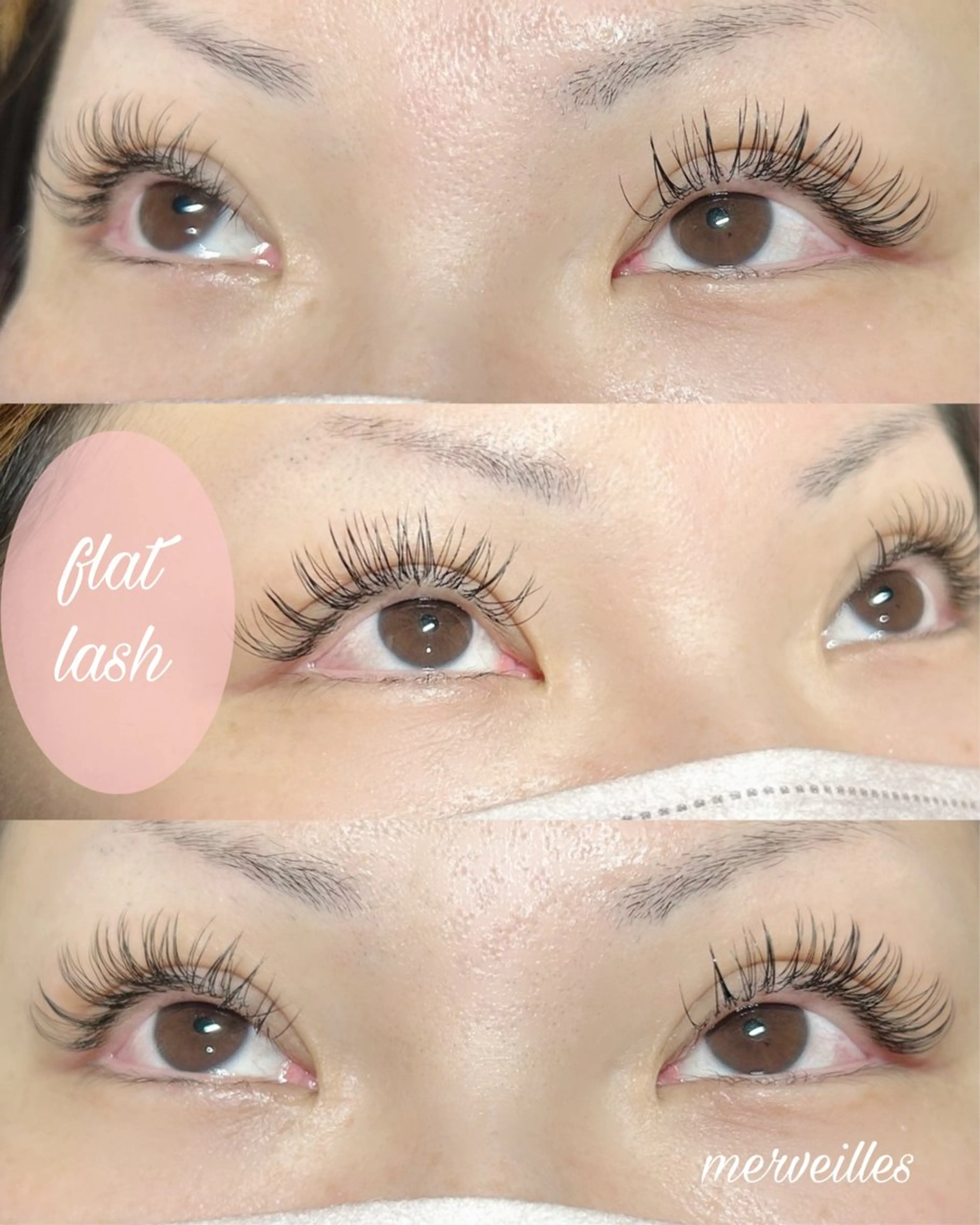 マツエク・マツパ 付け放題 フラットラッシュ マツエク merveilles所属・まつげ/整体/にきび ・アトピー専門サロンのマツエク・マツパデザイン