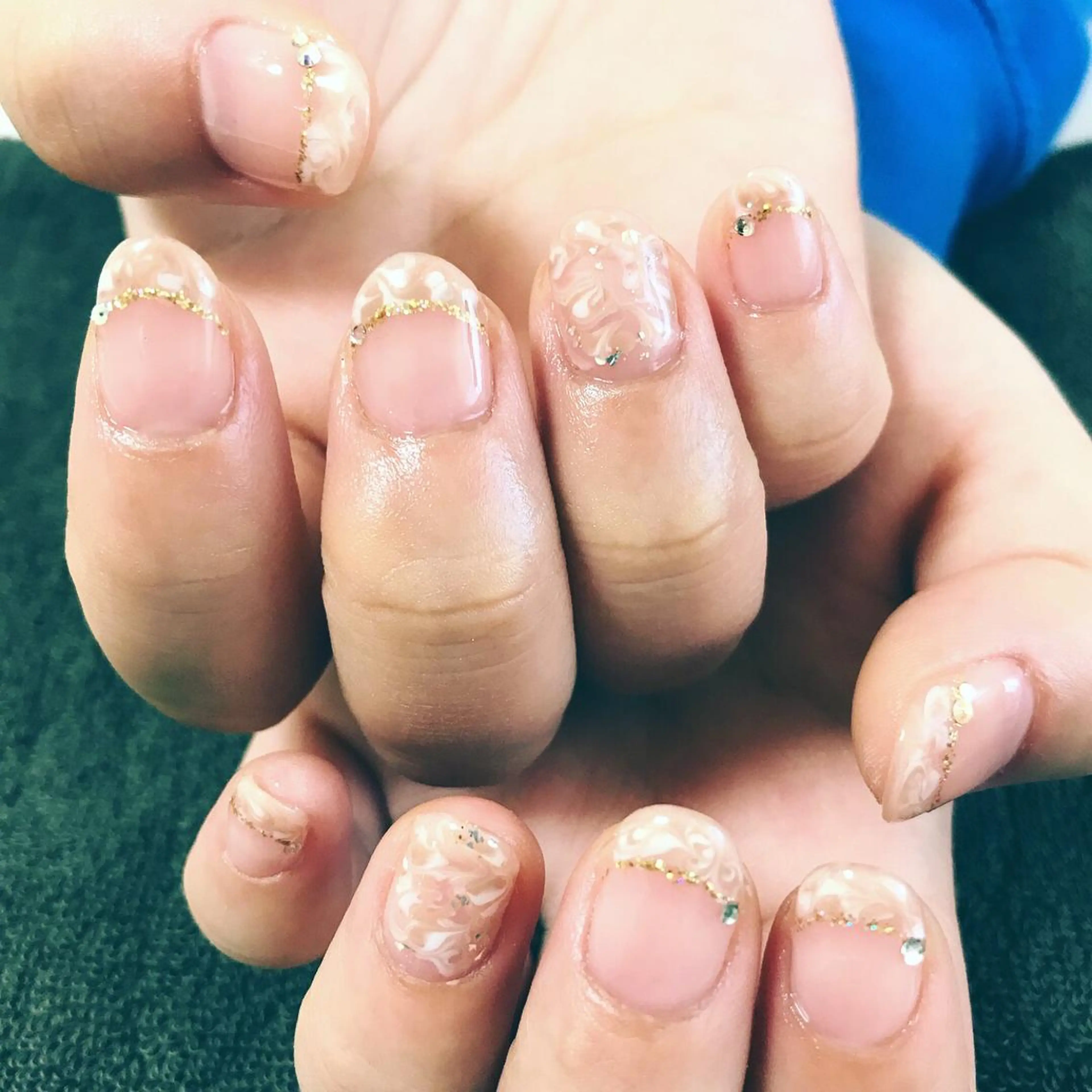 ネイル フレンチネイル 大理石ネイル(マーブル) シンプルネイル ハンドネイル Masuko Yasukaのネイルデザイン