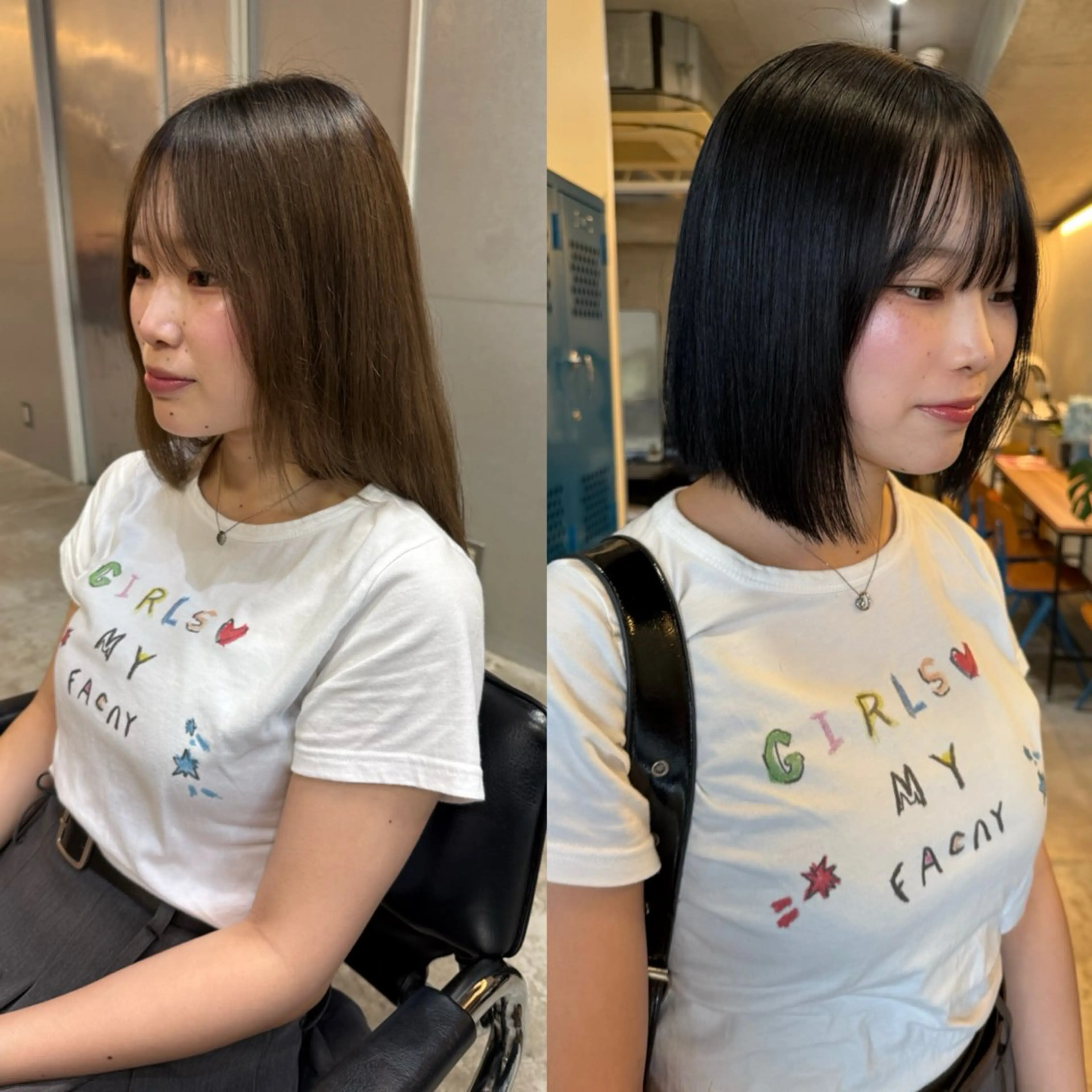 ショート ボブ 髪質改善 トリートメント カット 縮毛矯正 レイヤーカット\ウル フ　chinatsuのヘアスタイル