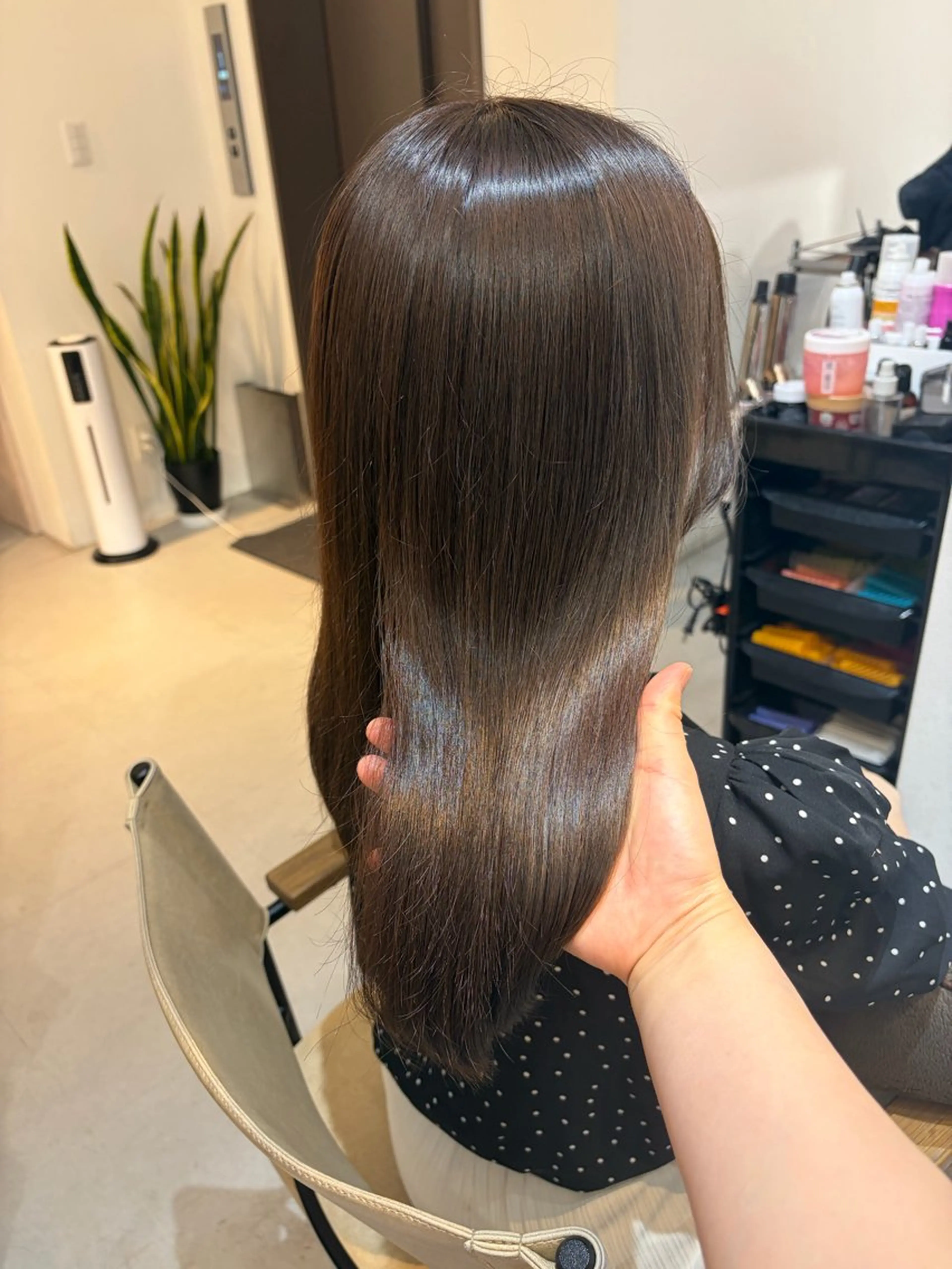 セミロング カット ヘアカラー トリートメント ✨色持ちの良い艶 カラー✨蟹江真世のヘアスタイル
